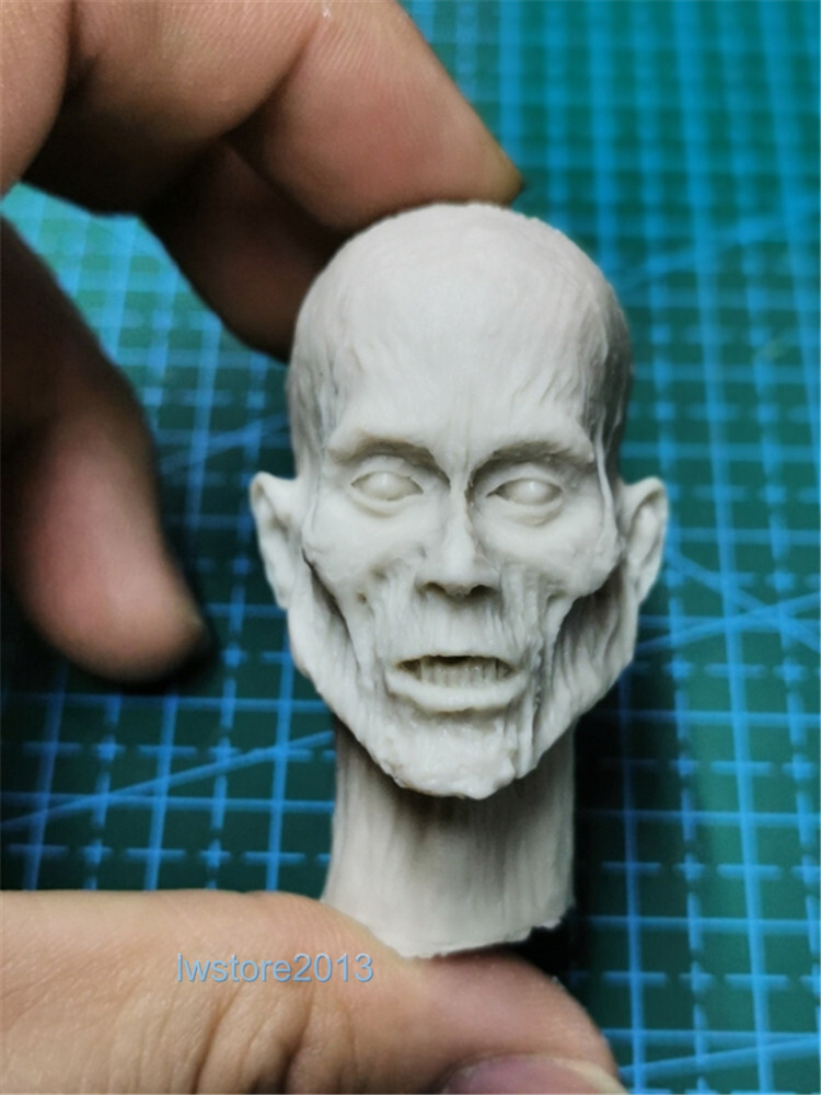 1:12 Qing Dynasty Zombie Head Sculpt Carved For 6&Prime; Male Action Figure Body