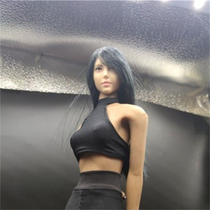 1:6 Scale Black Vest Tops Clothes for 12&Prime; Female Action Figure Body Toys