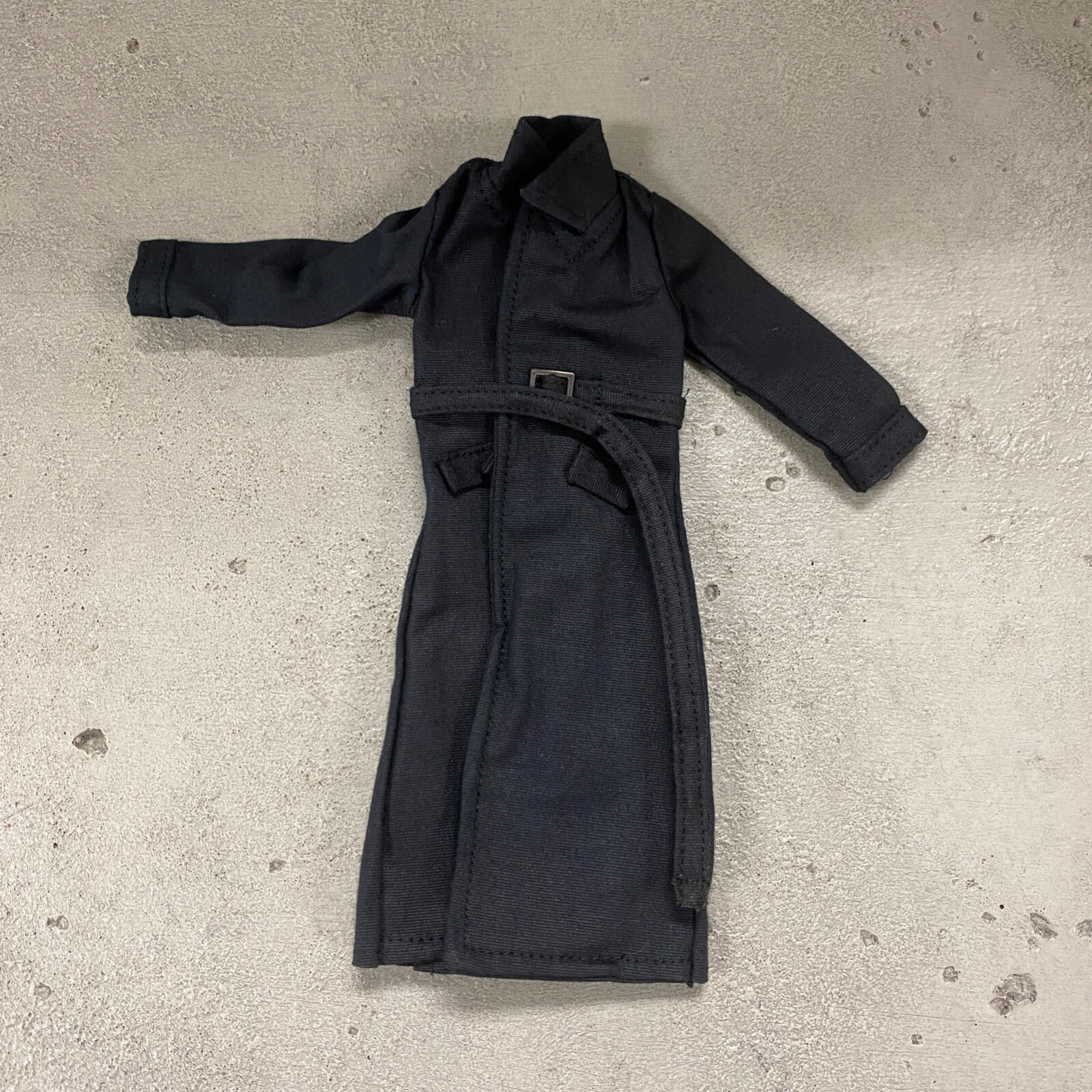 PB-MF-LTC2-BLK: Custom Black Fabric Long Coat for 7&Prime; McFarlane WWE Action Figure