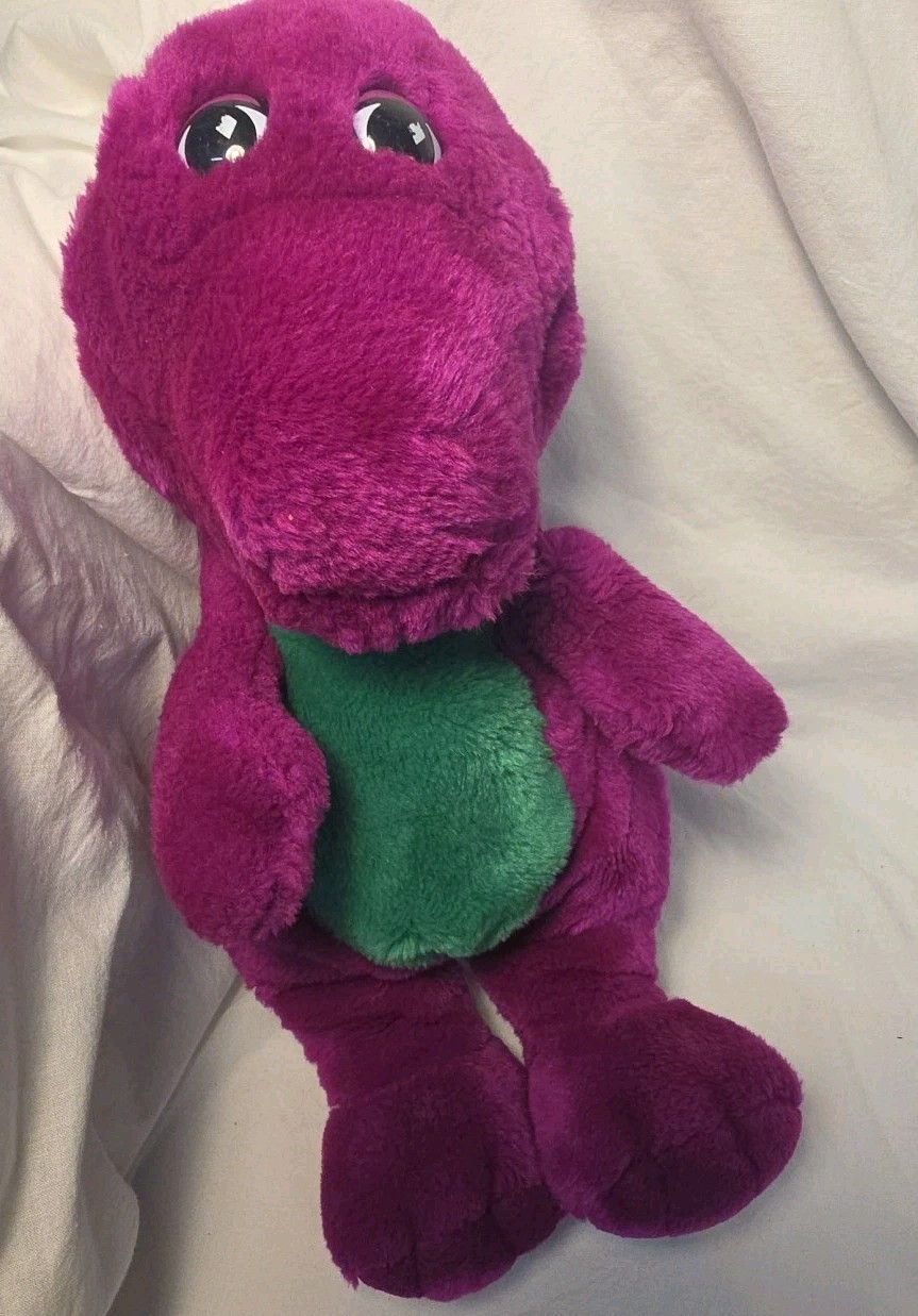 Barney Plush~The Lyons Group-Stuffed Animal 13&Prime; Closed Mouth/ VTG 1992