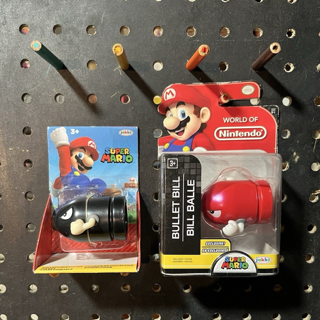 JAKKS Pacific Super Mario Bullet Bill & exclusive bullet bill 2.5”