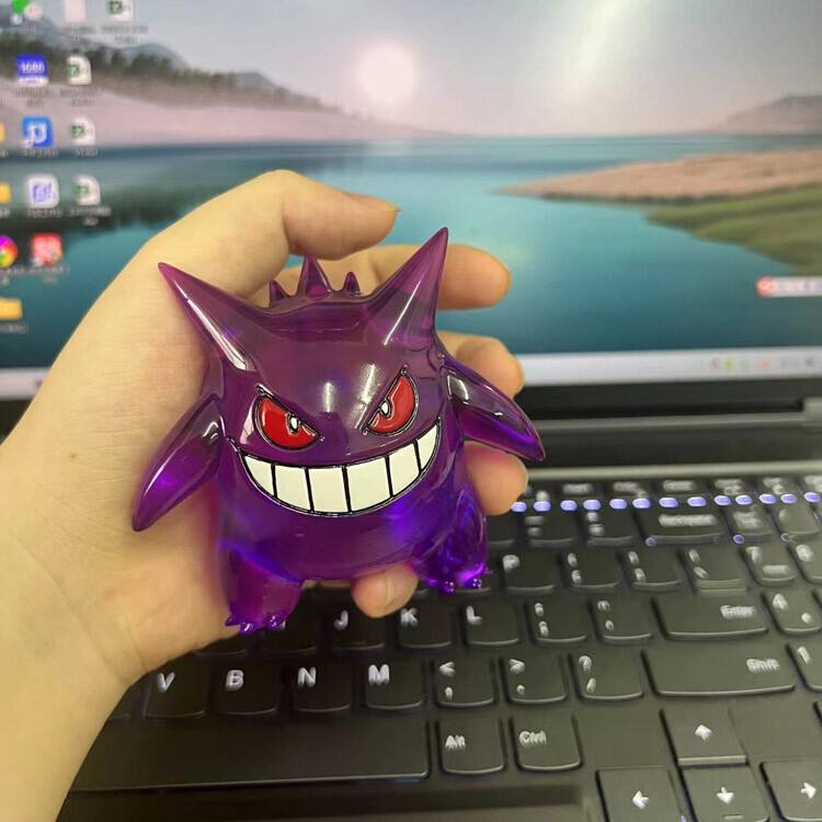 8cm Gengar Purple Anime Figure Transparent Gengar PVC Statue Model Dol