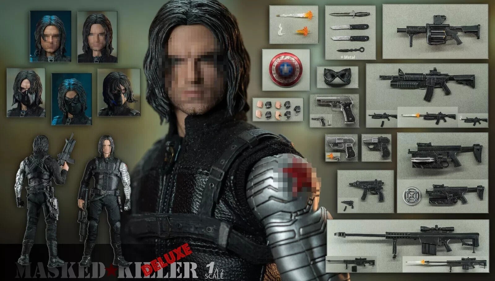 Nota Studio 1/12 Winter Soldier Bucky Barnes 6&Prime; Action Figure Deluxe Ver Model