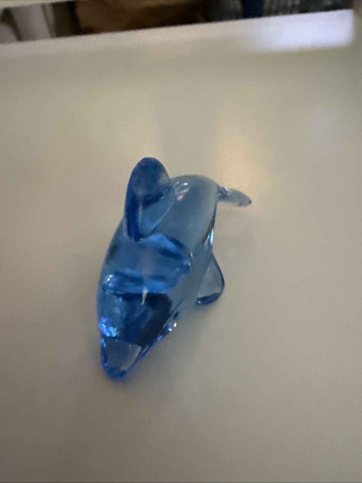 Rare Premium Quality Plastic Transparent 2&Prime; Blue Dolphin Pocket Action Figure