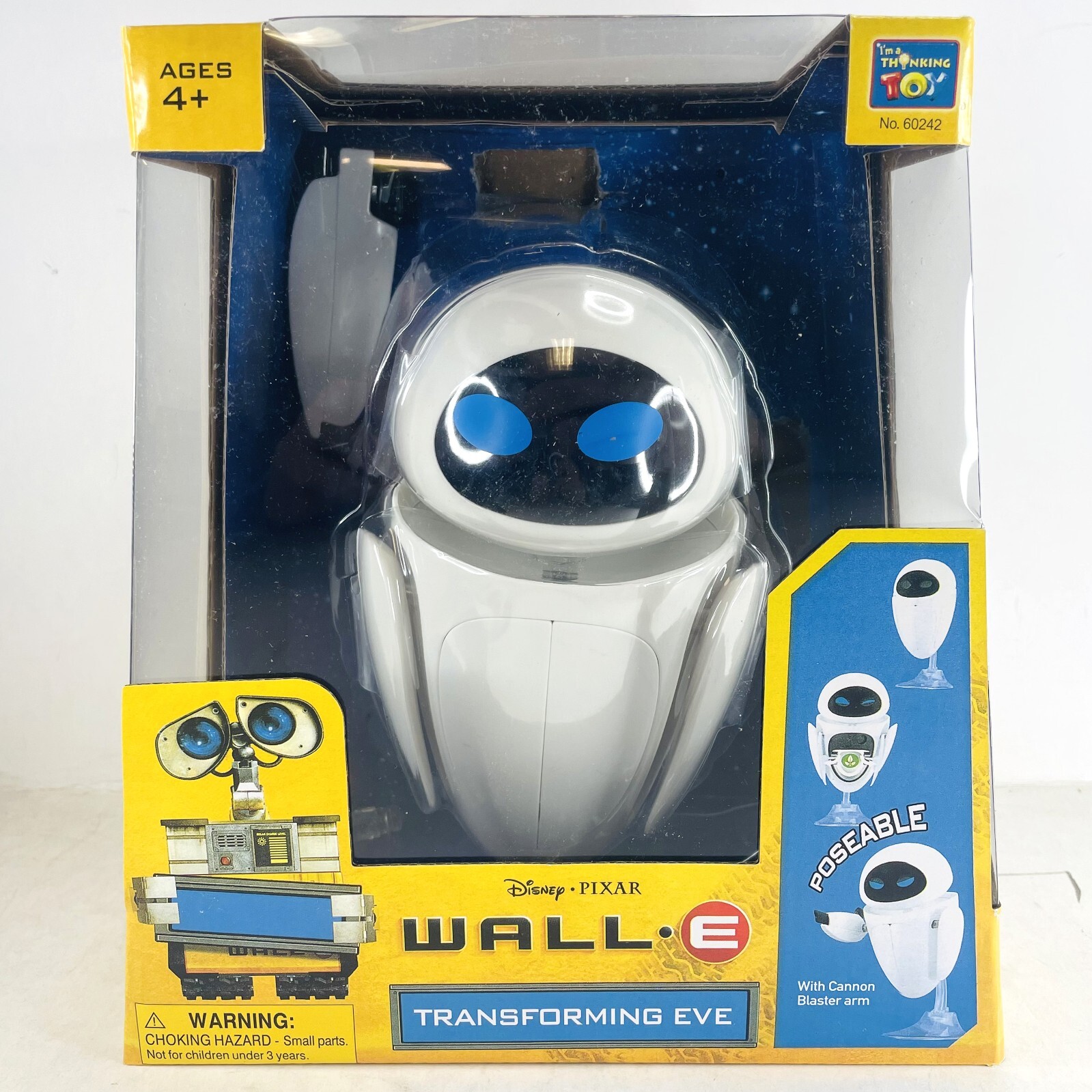 Disney Pixar Wall-E Thinkway Toys Transforming Eve Robot Figure – Open Box