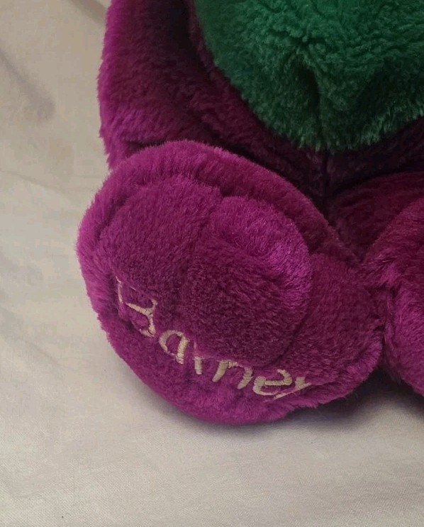 Barney Plush~The Lyons Group-Stuffed Animal 13&Prime; Closed Mouth/ VTG 1992