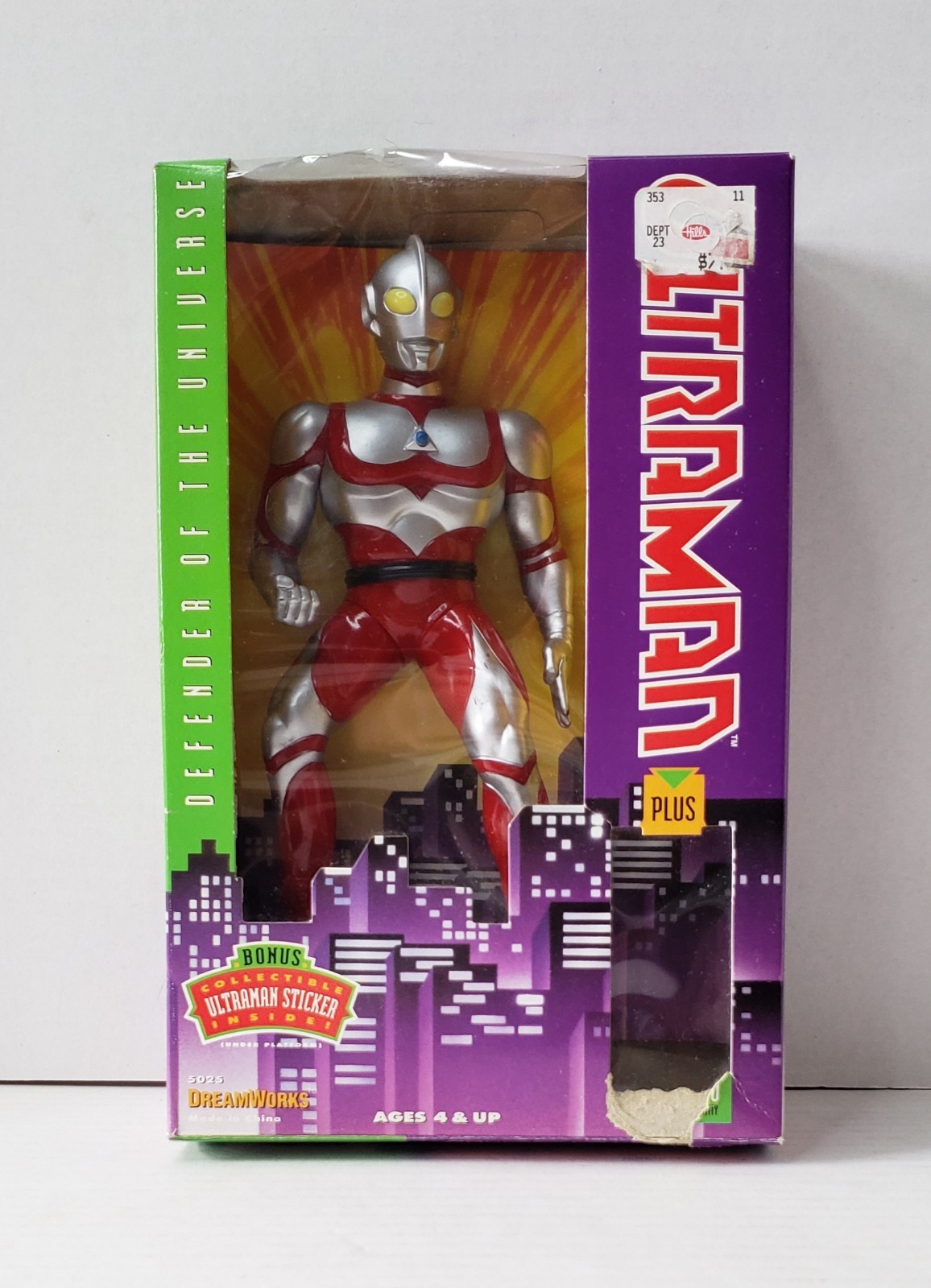 Vintage 1991 DreamWorks Ultraman Great 8&Prime; Loose Figure w/ Box INCOMPLETE Read