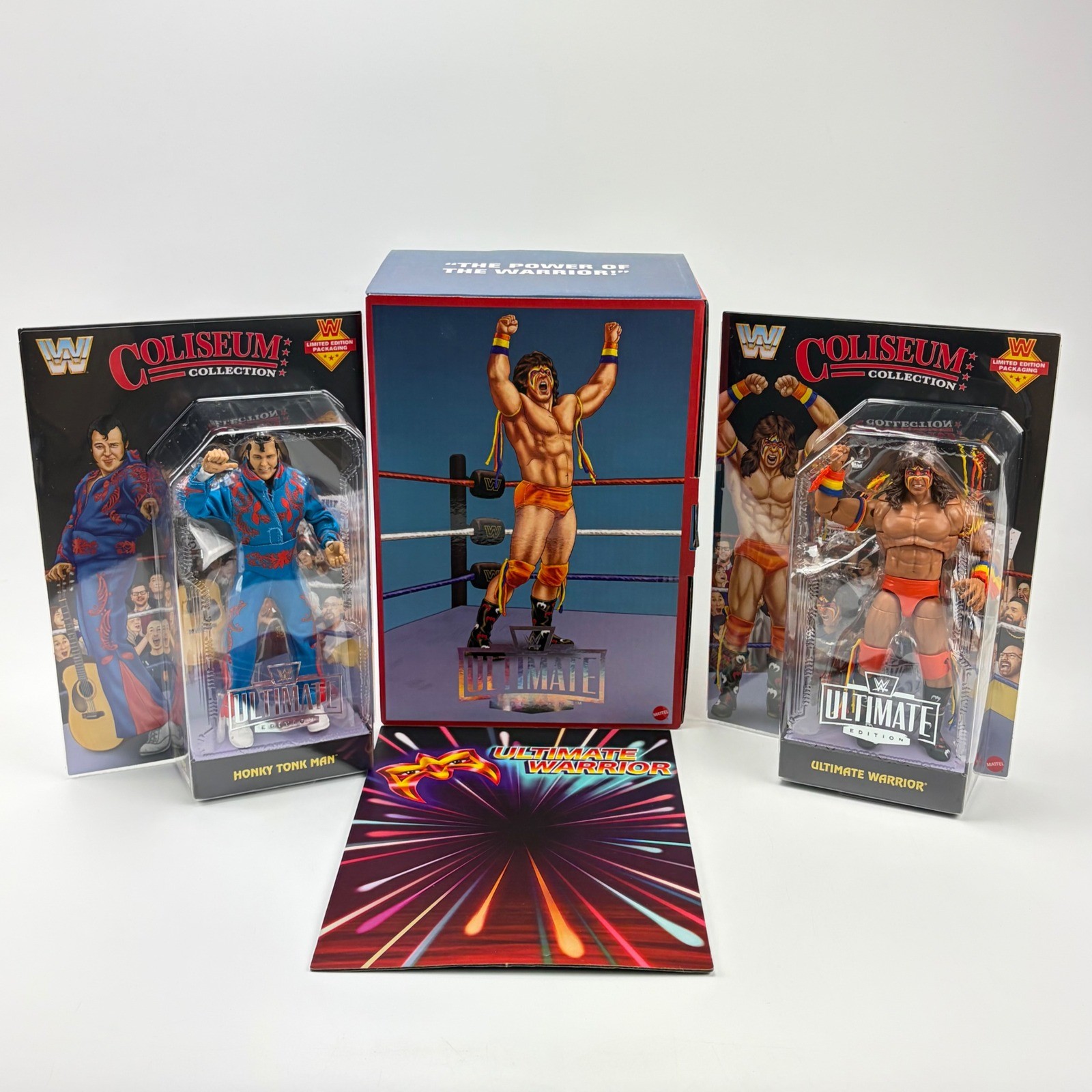WWE Coliseum Collection Ultimate Warrior & Honky Tonk Man Figures Black Card New