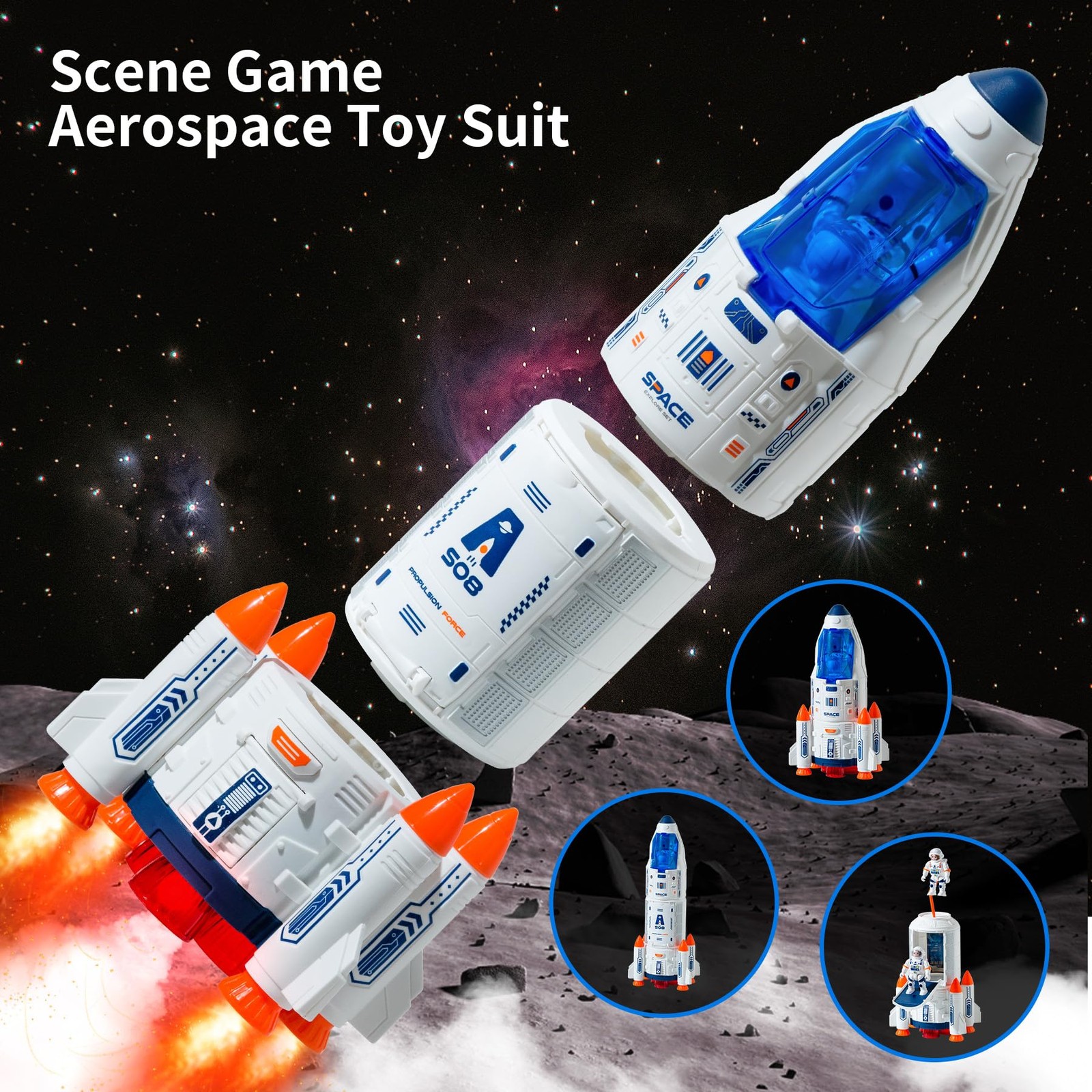 Rocket Ship, Space Shuttle Astronaut & Space Adventure Toys,Science Educational