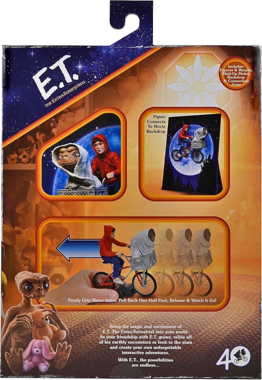 NECA – E.T. the Extra-Terrestrial 40Th Anniversary 7″ Elliott & E.T. on Bicycle