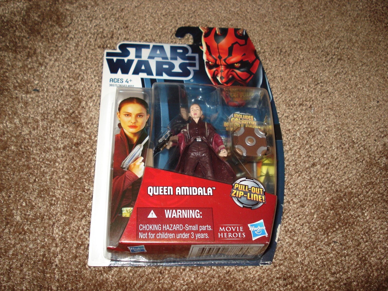 STAR WARS 2012 « Queen Amidala MH17 » Movie Heroes Disney Hasbro PULL OUT ZIP LINE