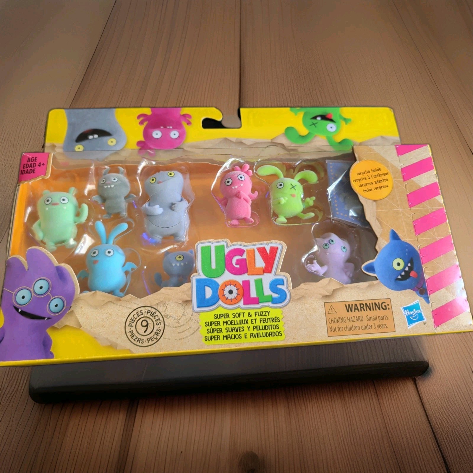 Ugly Dolls Hasbro Set of 8 Mini Figure Soft Fuzzy Collectibles and Stickers NEW