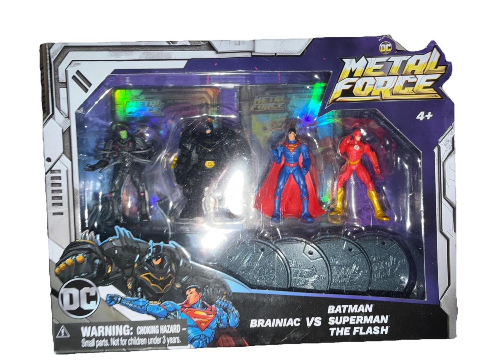 DC Comics Metal Force Team up Brainiac Vs Batman Superman The Flash Set 4