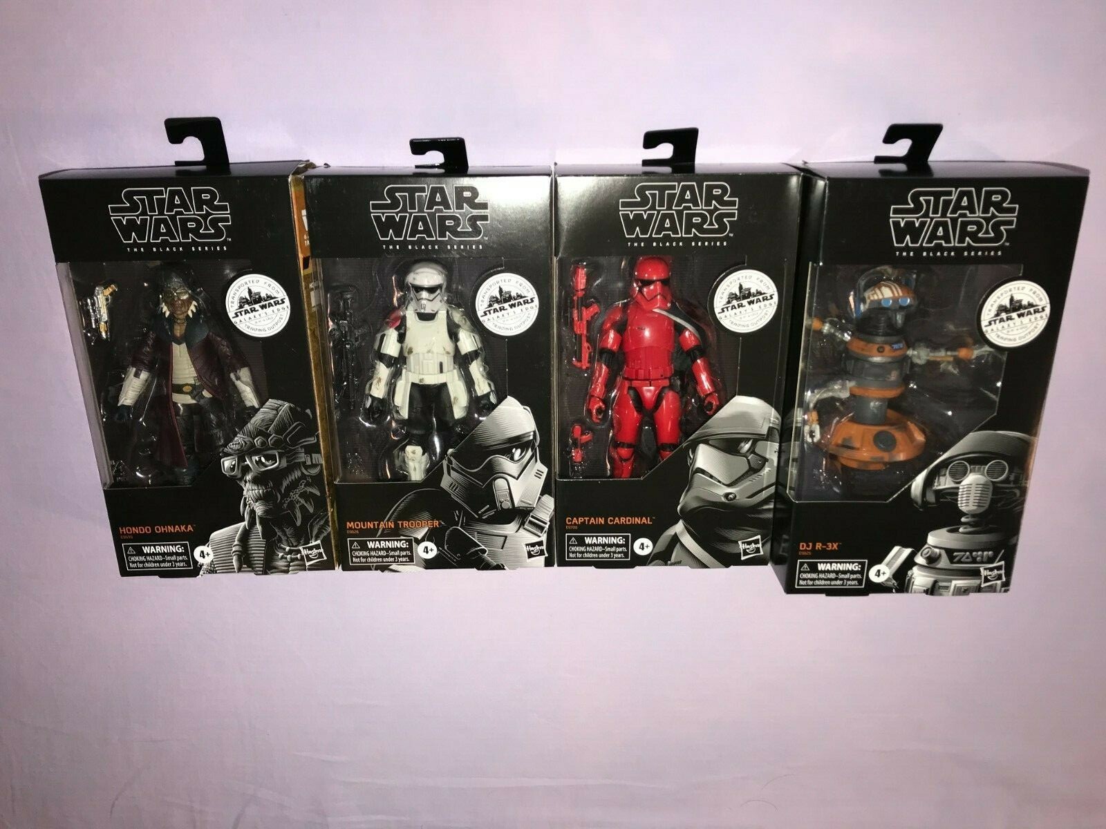 4x Star Wars Black GALAXYS EDGE MOUNTAIN TROOPER + CARDINAL + DJ R-3X & HONDO