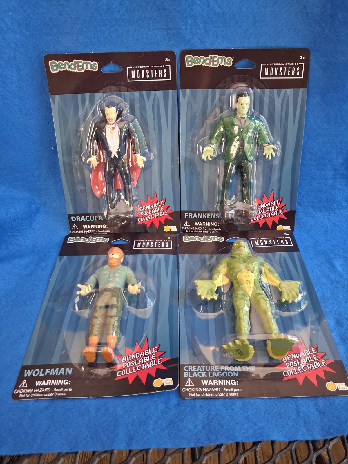 Universal Monsters Bend-Ems Creature Black Lagoon Dracula Wolfman MOC FULL SET