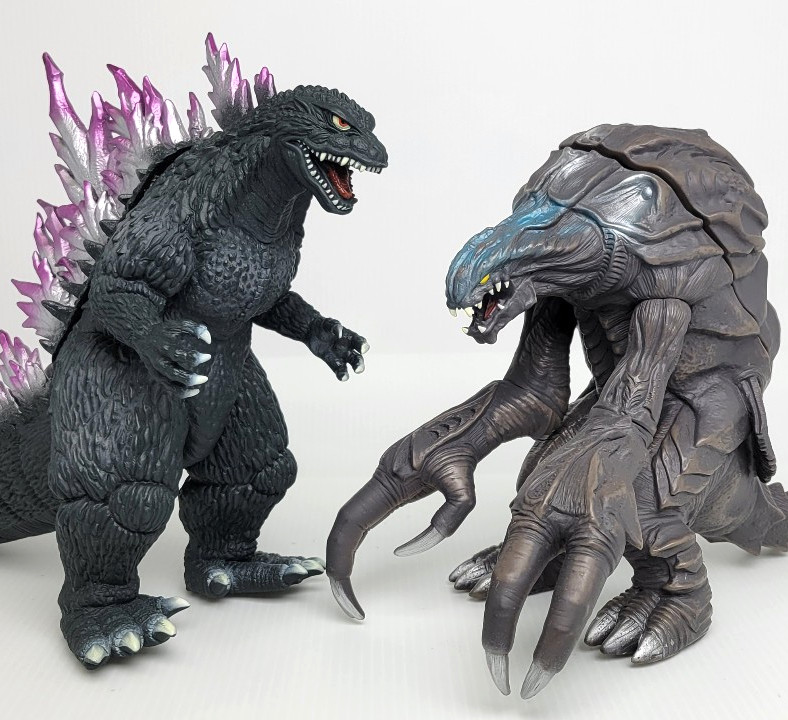 1999 Bandai Godzilla 2000 Godzilla VS Orga Sound Battler 8&Prime; Figure Set Loose