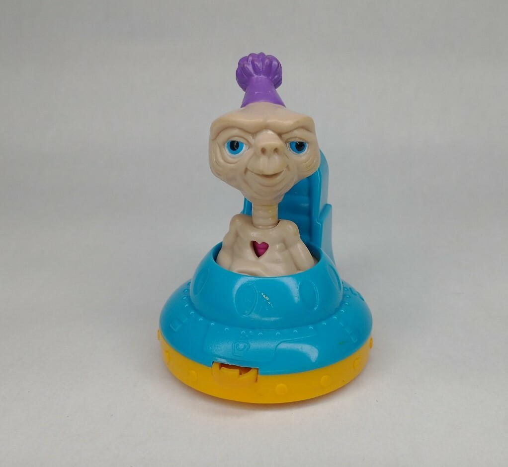E. T. Extra Terrestrial ET Vintage 1994 Plastic Moving Push Toy