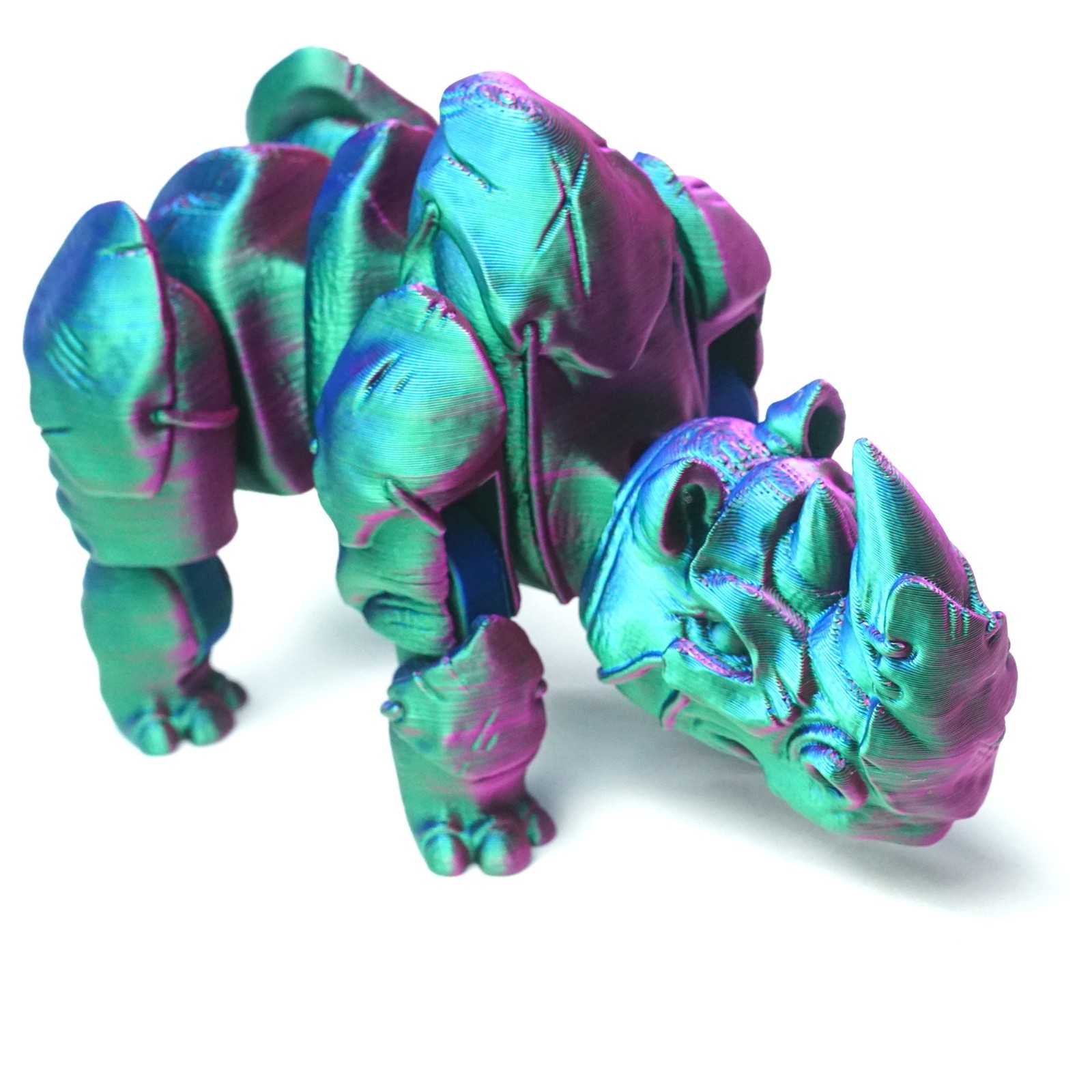 3D Printed Rhinoceros Model,Articulated Animals Figure,Fidget Toys Home Decor