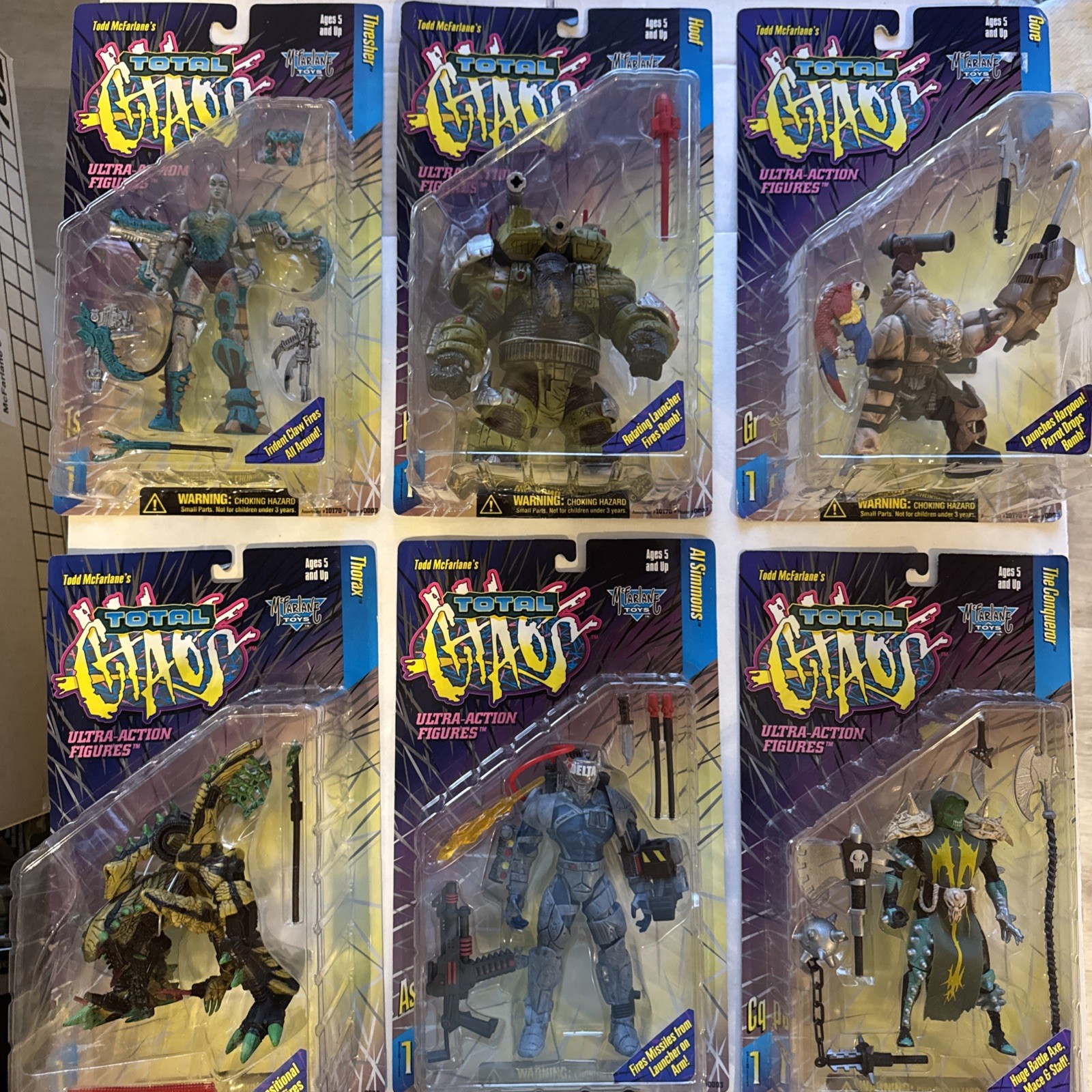 SEALED 1996 TOTAL CHAOS ENTIRE SET Series 1 Ultra-Action Figures McFarlane Toys