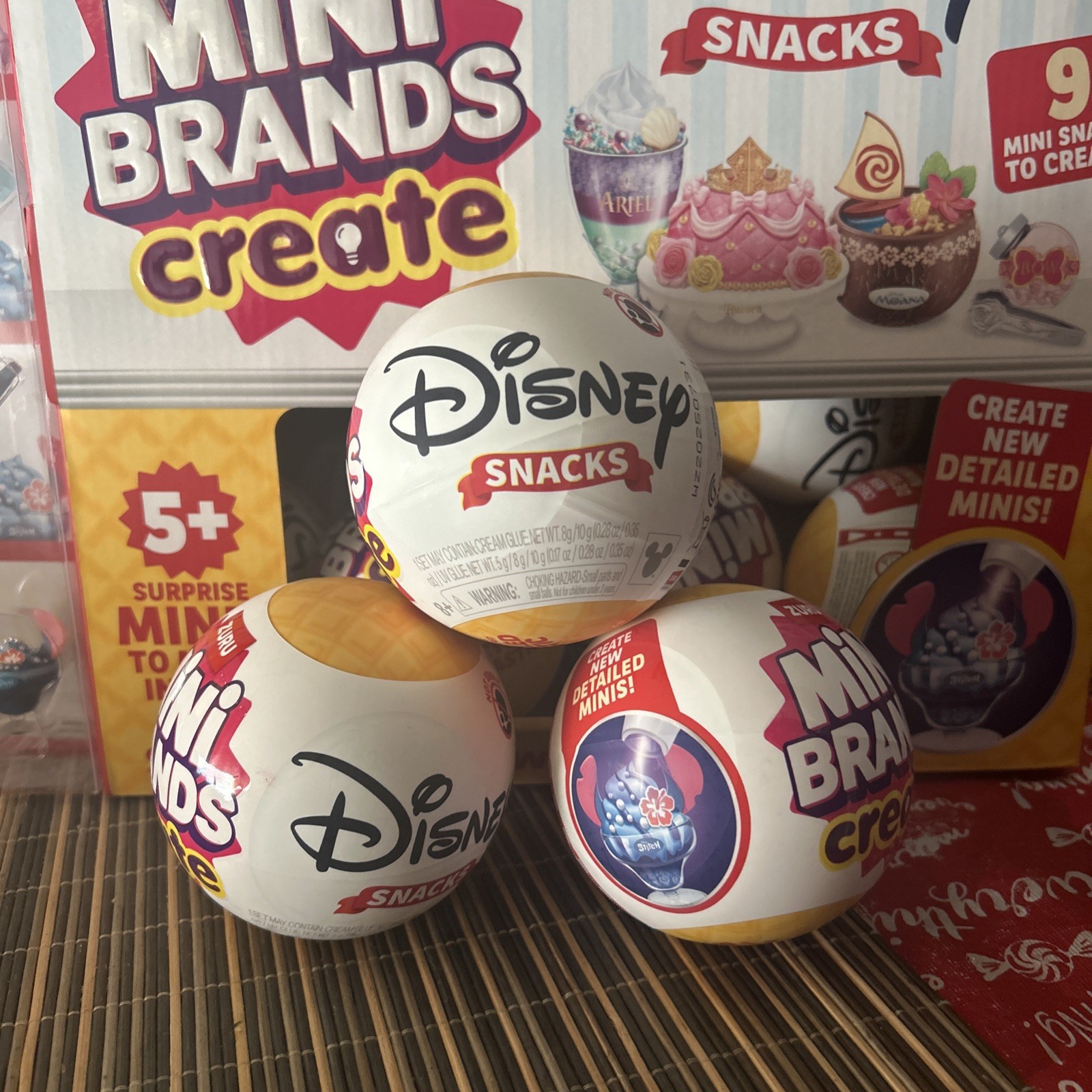 2025 ZURU MINI BRANDS CREATE DISNEY SNACKS Set 3 Surprise Balls Collectible