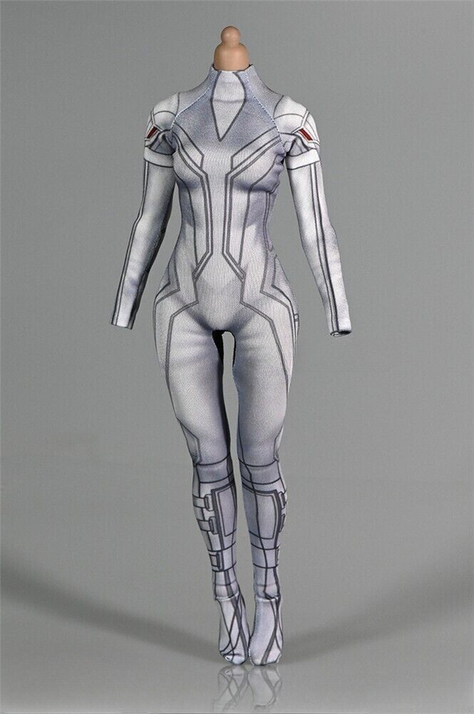 1:6 Scale White Tights Bodysuit Clothes Outfit For 12&Prime; Female Figure Body