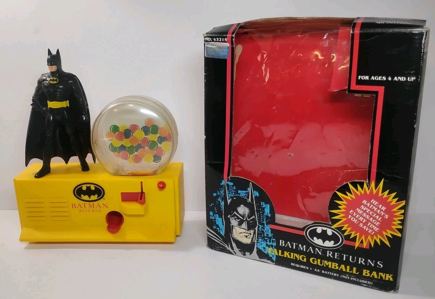 1992 Janex Batman Returns Talking Gumball Bank No Sound In Box Rare Official DC