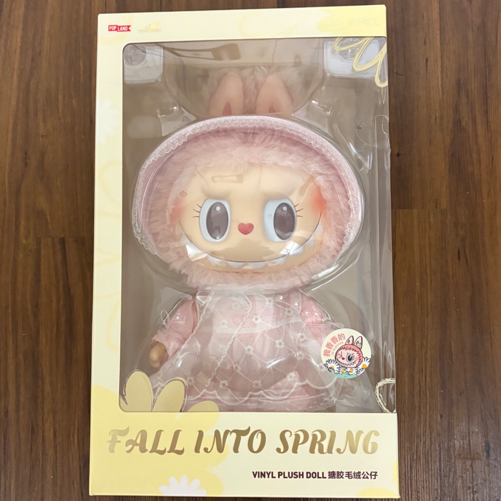 POP MART Monoko fall into spring 40CM Labubu Vinyl Plush New with Box Authentic