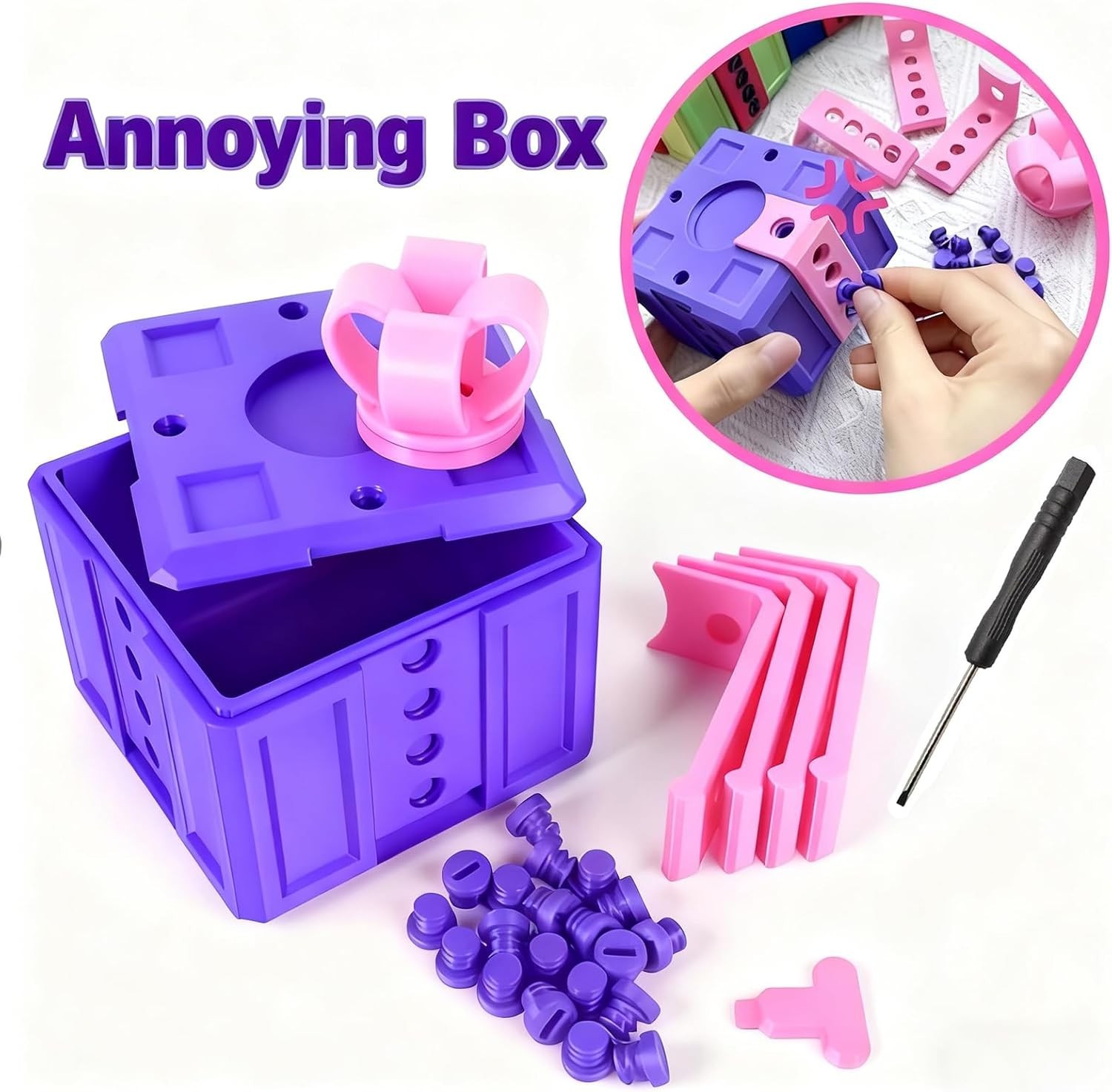 Gotcha Box The Annoying Present,Annoying Gift Box with 3D Printed Screws & Po…