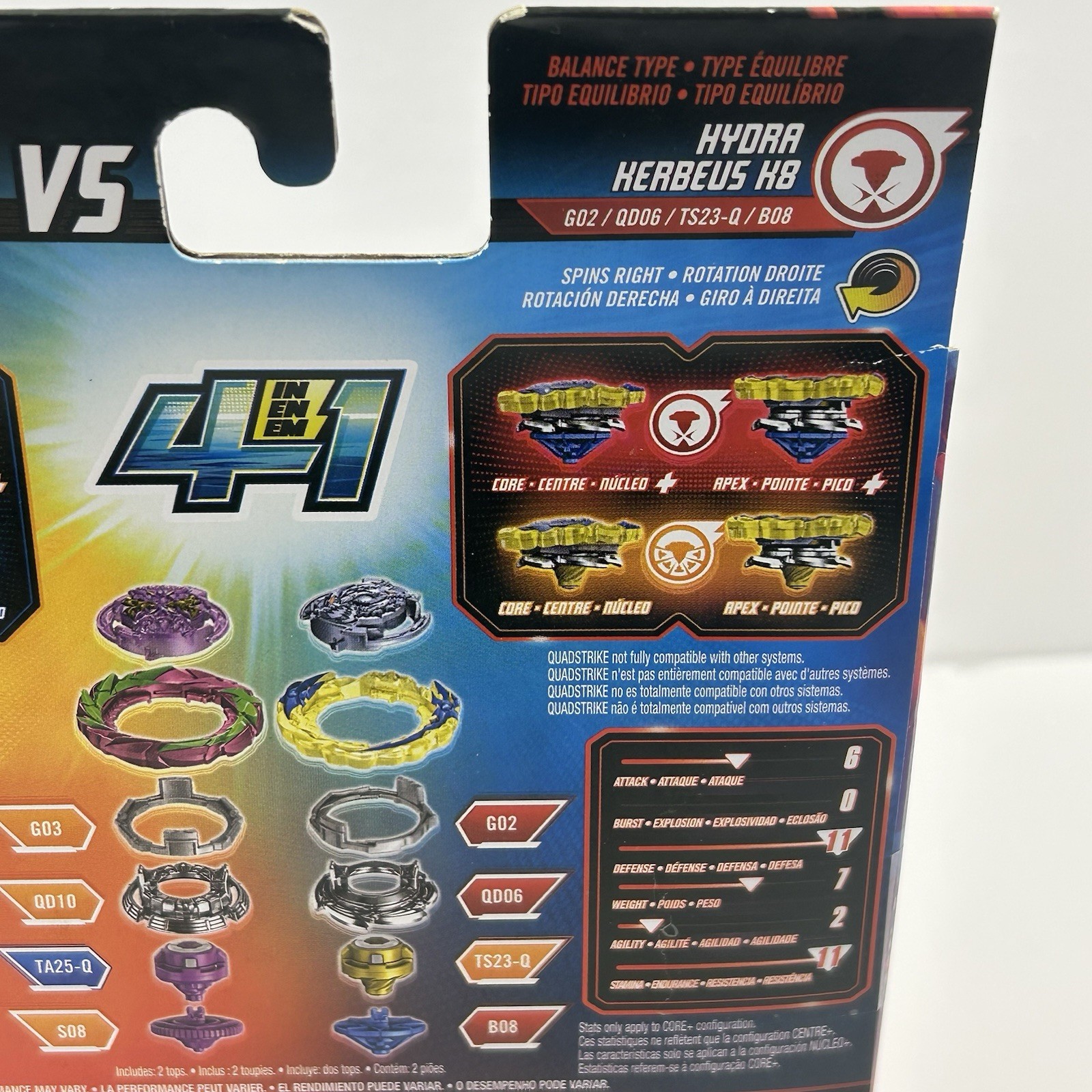Beyblade Burst QuadStrike Ultimate Evo Valtryek V8 & Divine Xcalius X8 Dual Pack