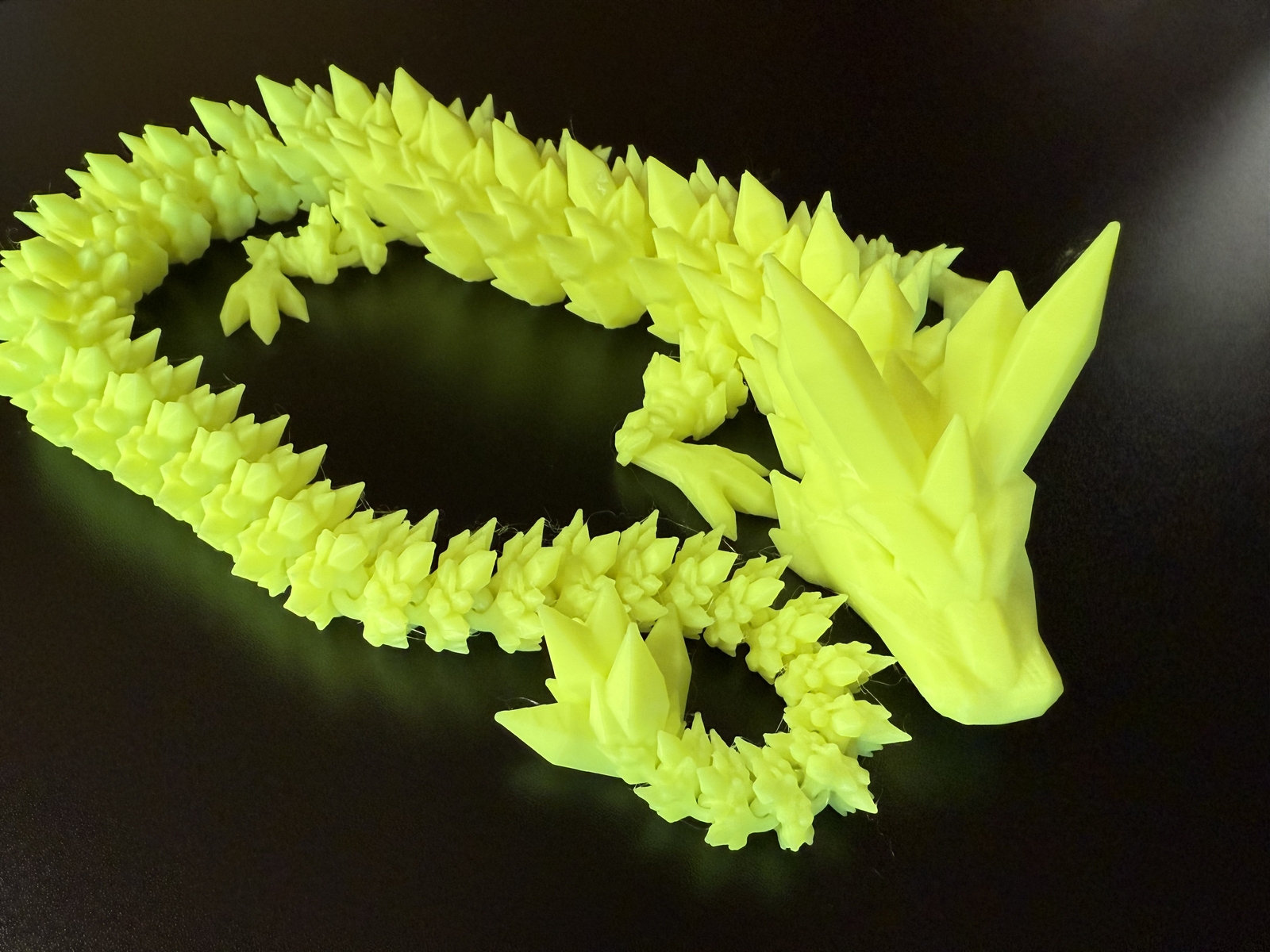 Articulated Crystal Dragon 23inch Neon Yellow