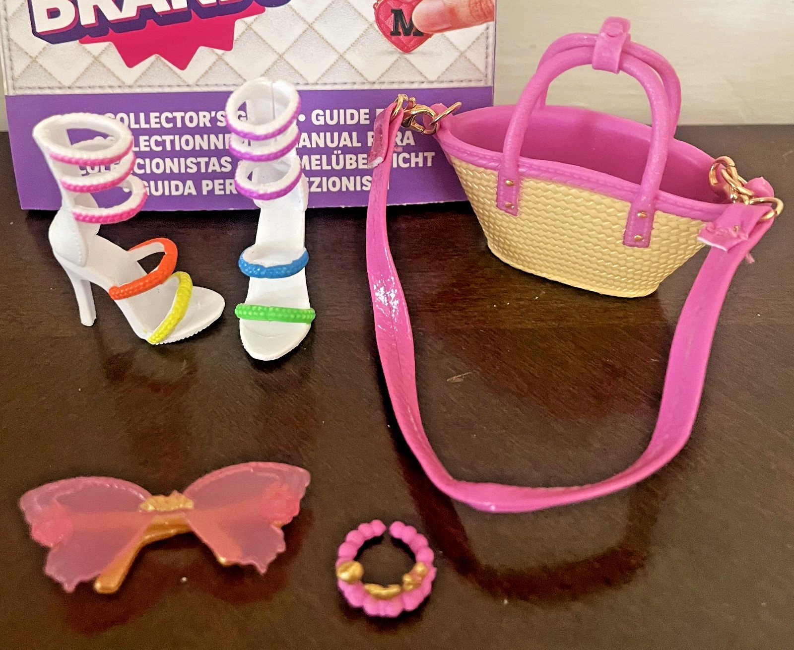 Mini Brands FASHION Series 4 Pink Sunglasses ,Multi colored Shoes, Bracelet ,Bag