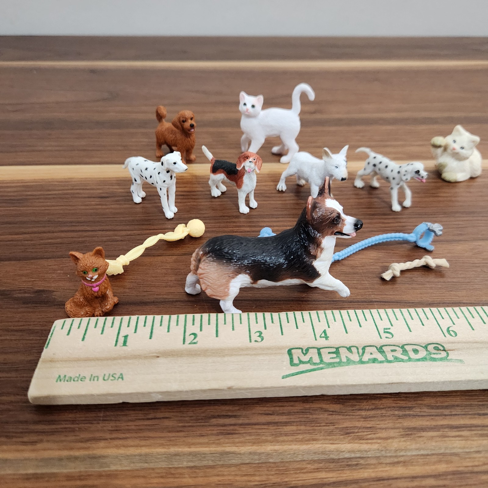 Puppy Dog Cats Mini Miniature Figurines Plastic Toys Dollhouse Size Lot of 13