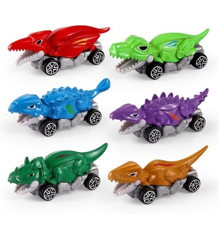 Dinosaur Toys for Kids 3-5 Pull Back Toy Cars 6 Pack Dino Toys for 3 4 5 and Up