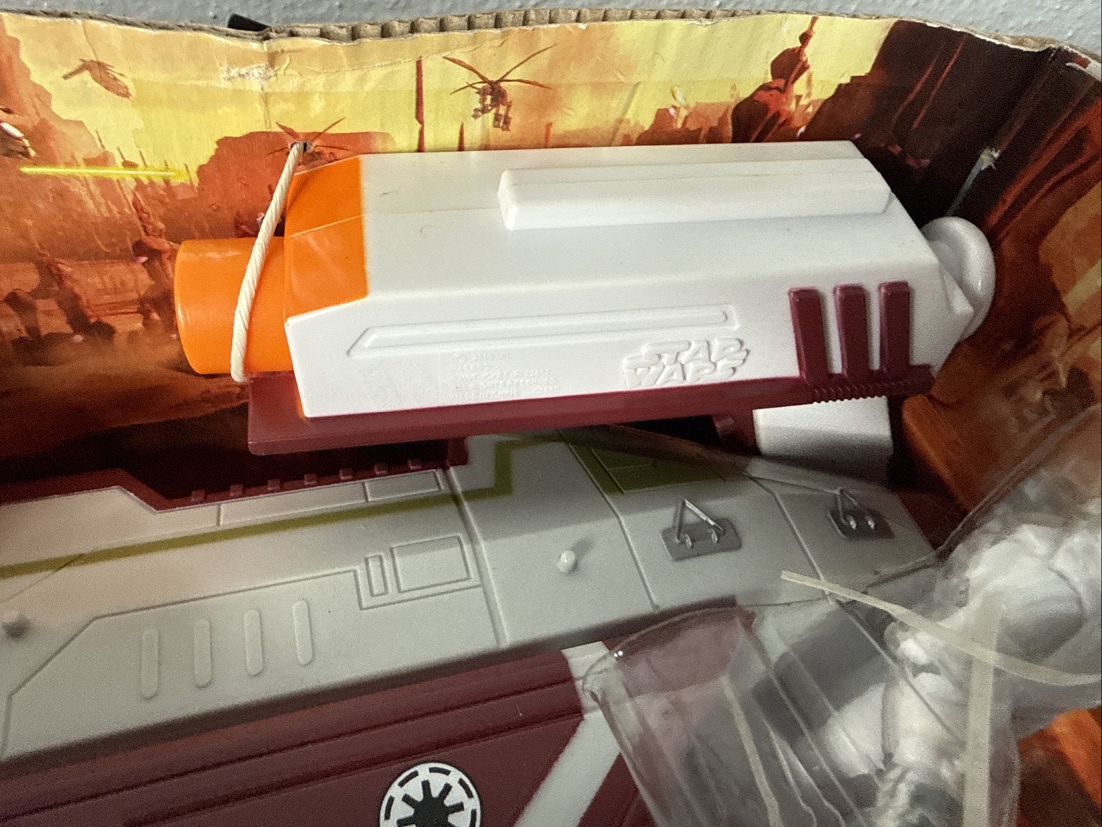 2011 Star Wars THE CLONE WARS RC Republic Fighter Tank – Attached To Cardboard