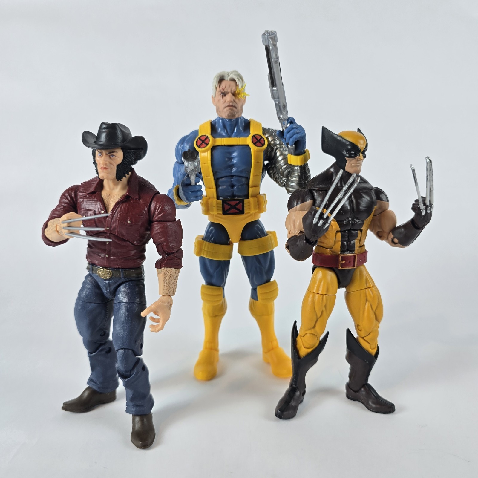 Marvel Legends Lot of 3 – Cable Zabu Wave – Logan – Wolverine Brown Suit 2016