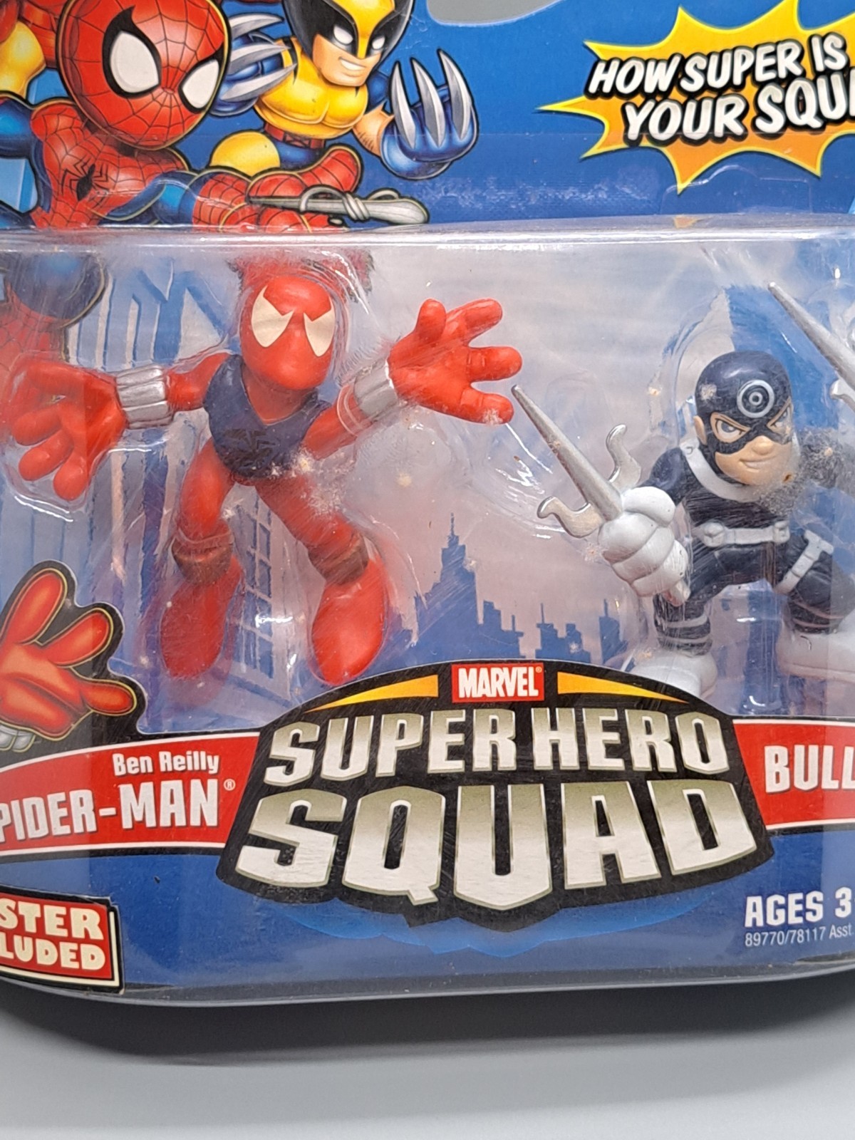 NIB 2007 Marvel Hasbro Super Hero Squad BEN REILLY SPIDER MAN & BULLSEYE 2.5&Prime;