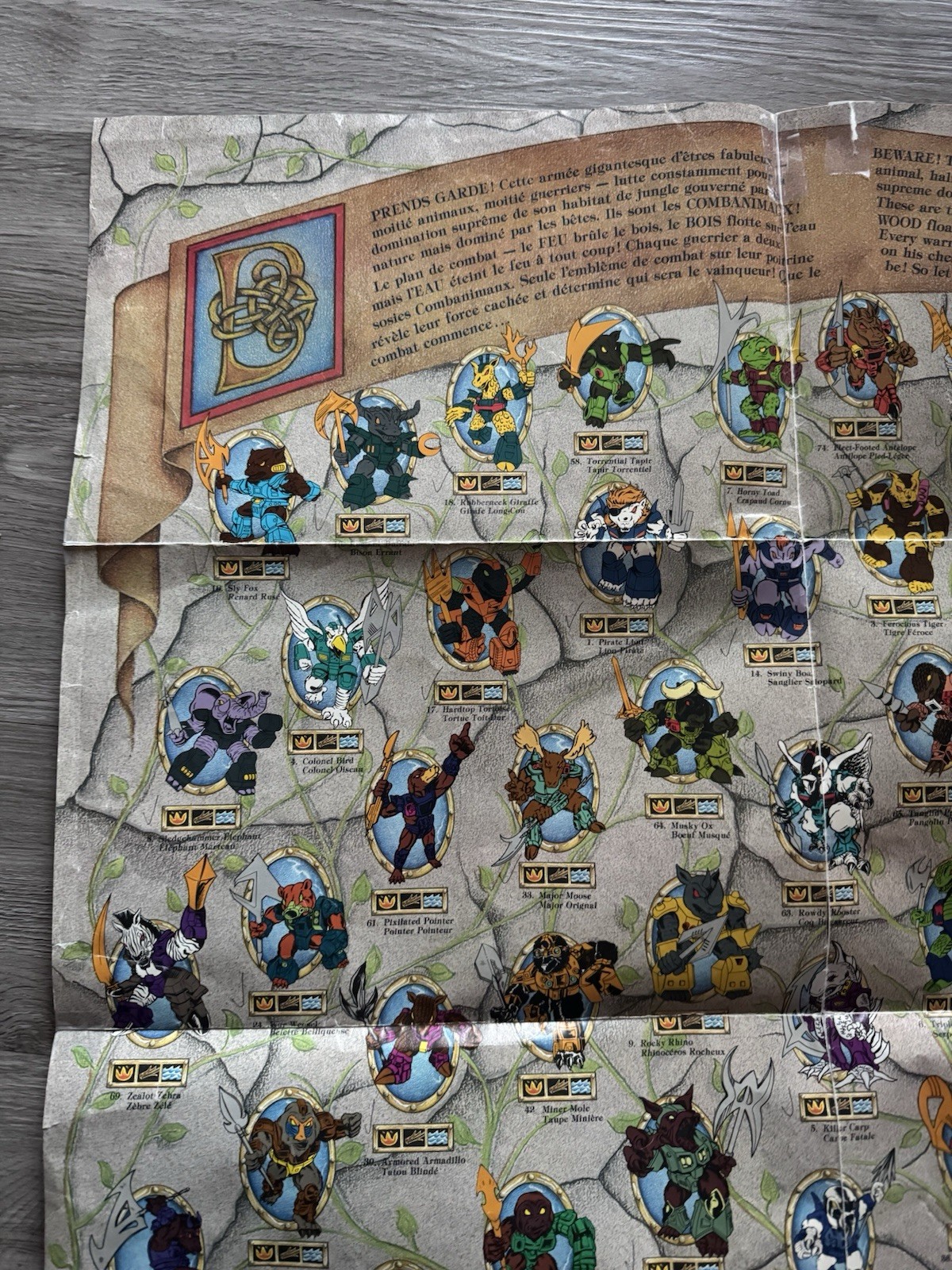 Battle Beasts Poster (Made in Canada) 1987 Hasbro Mail away redemption character