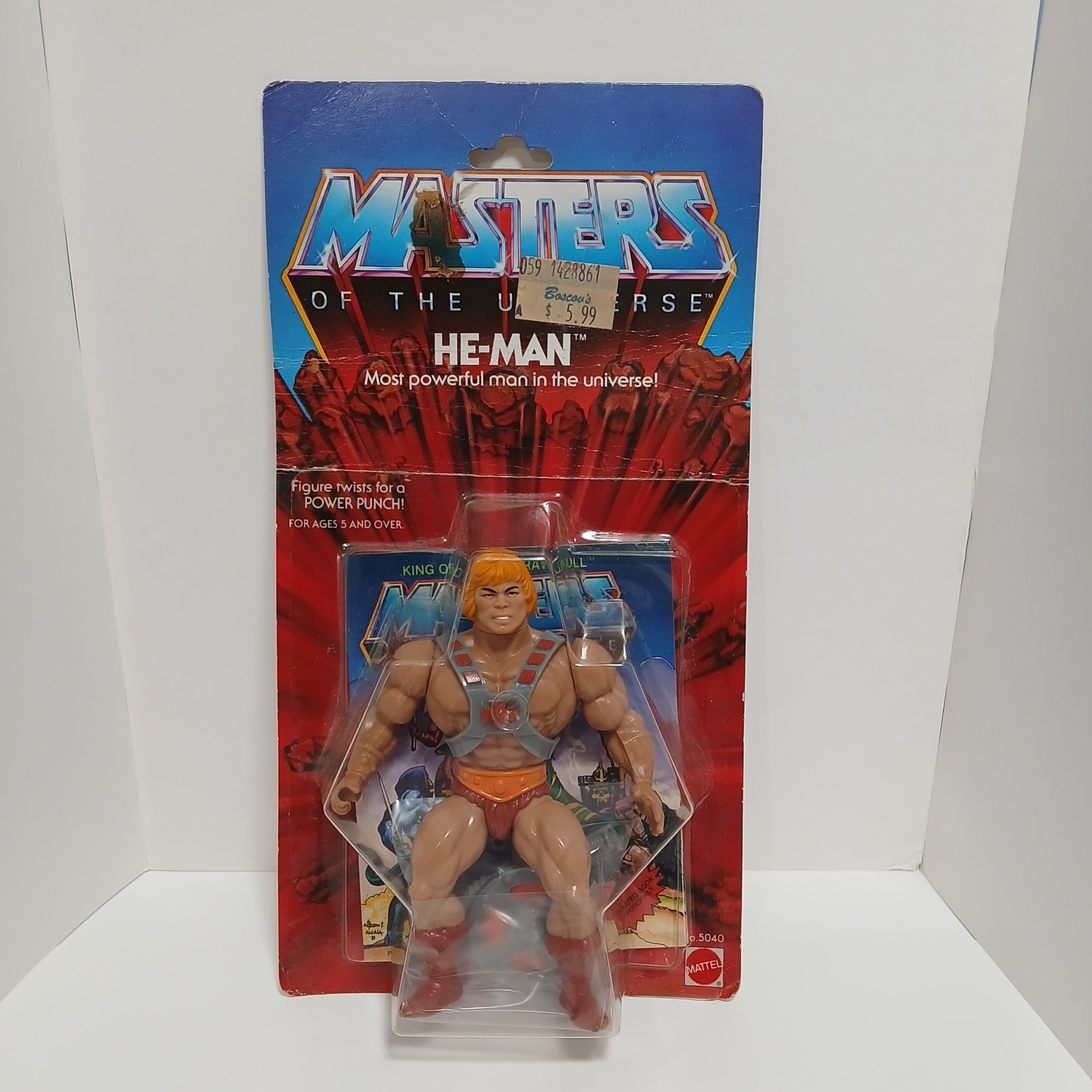 MOTU, He-Man, 8-back, Masters of the Universe, MOC, sealed figure, Clear, Mattel