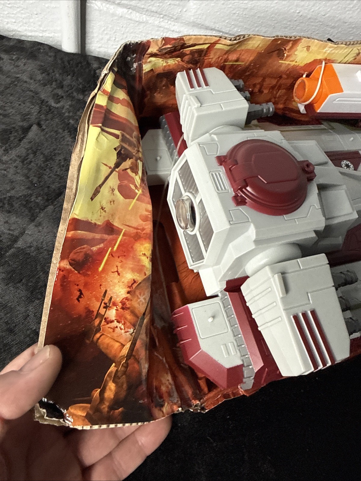 2011 Star Wars THE CLONE WARS RC Republic Fighter Tank – Attached To Cardboard