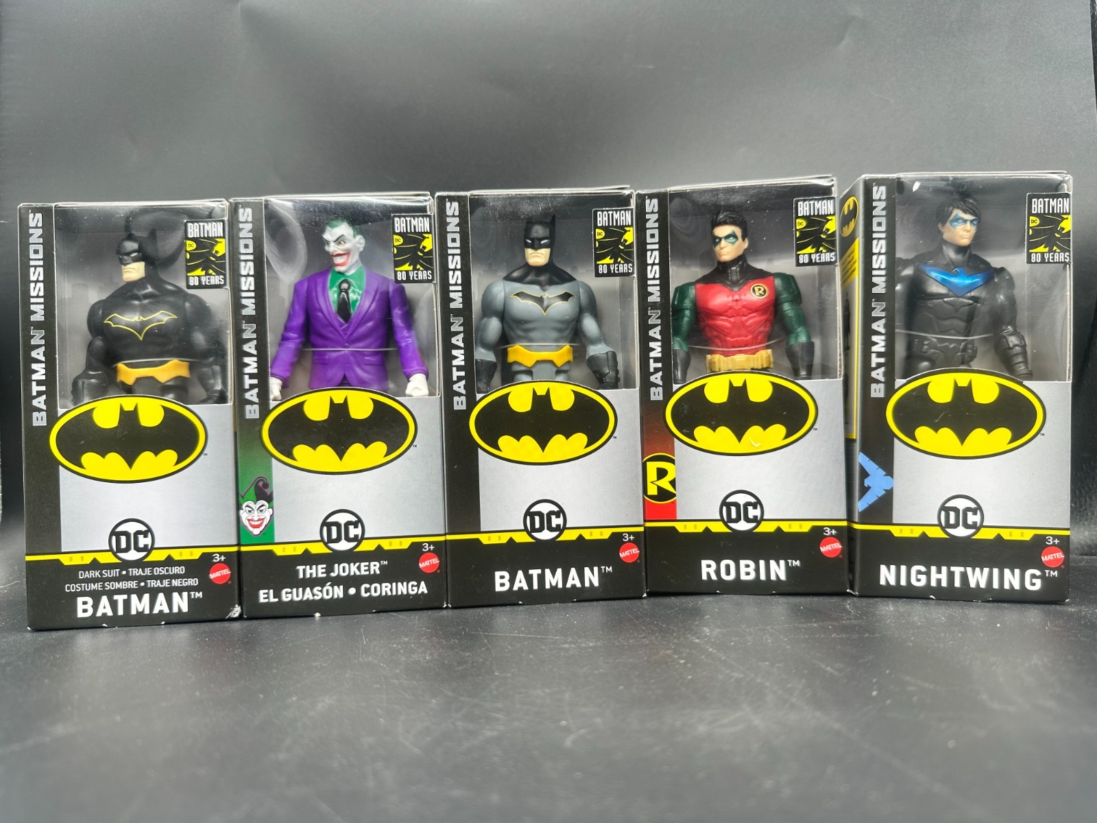 Set Of 5 Batman Missions Figures Batman 80 Years Mattel DC 6&Prime; figure