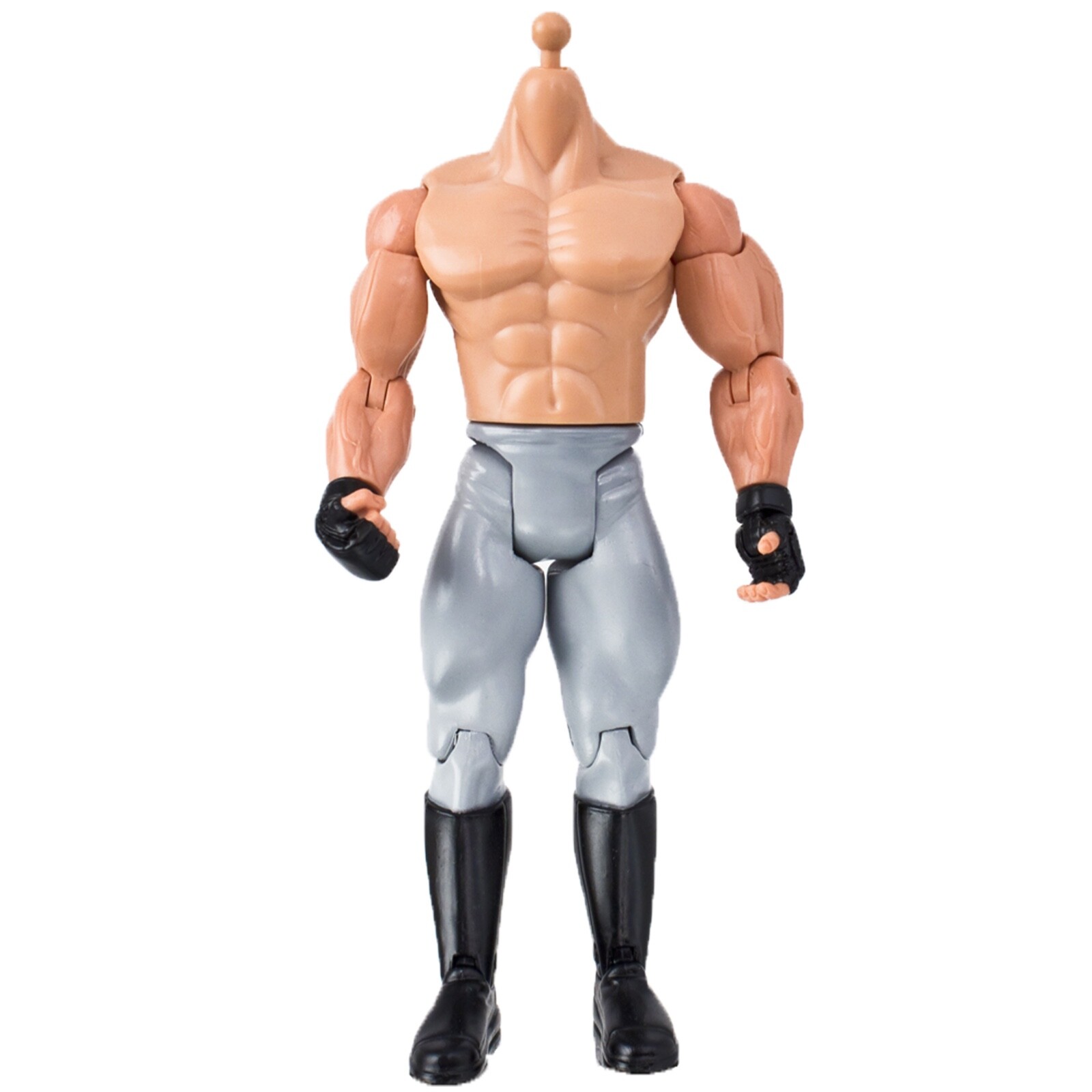 Generic 7 Inch Wrestling Action Figure With White Body & Gray Pants