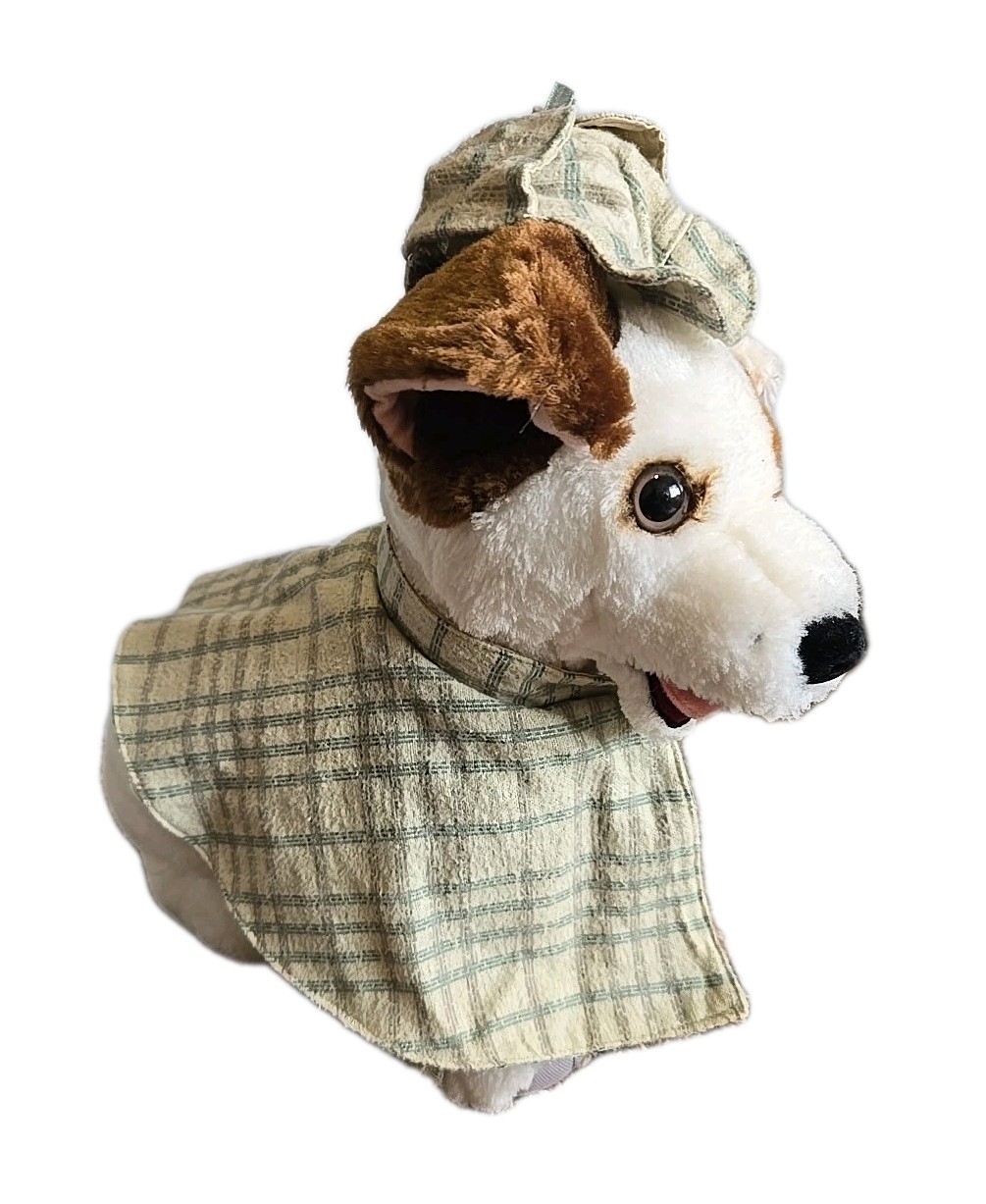 Vintage Wishbone Dog Plush 12&Prime; PBS Jack Russell Terrier w/ Hat Cape Costume 1996