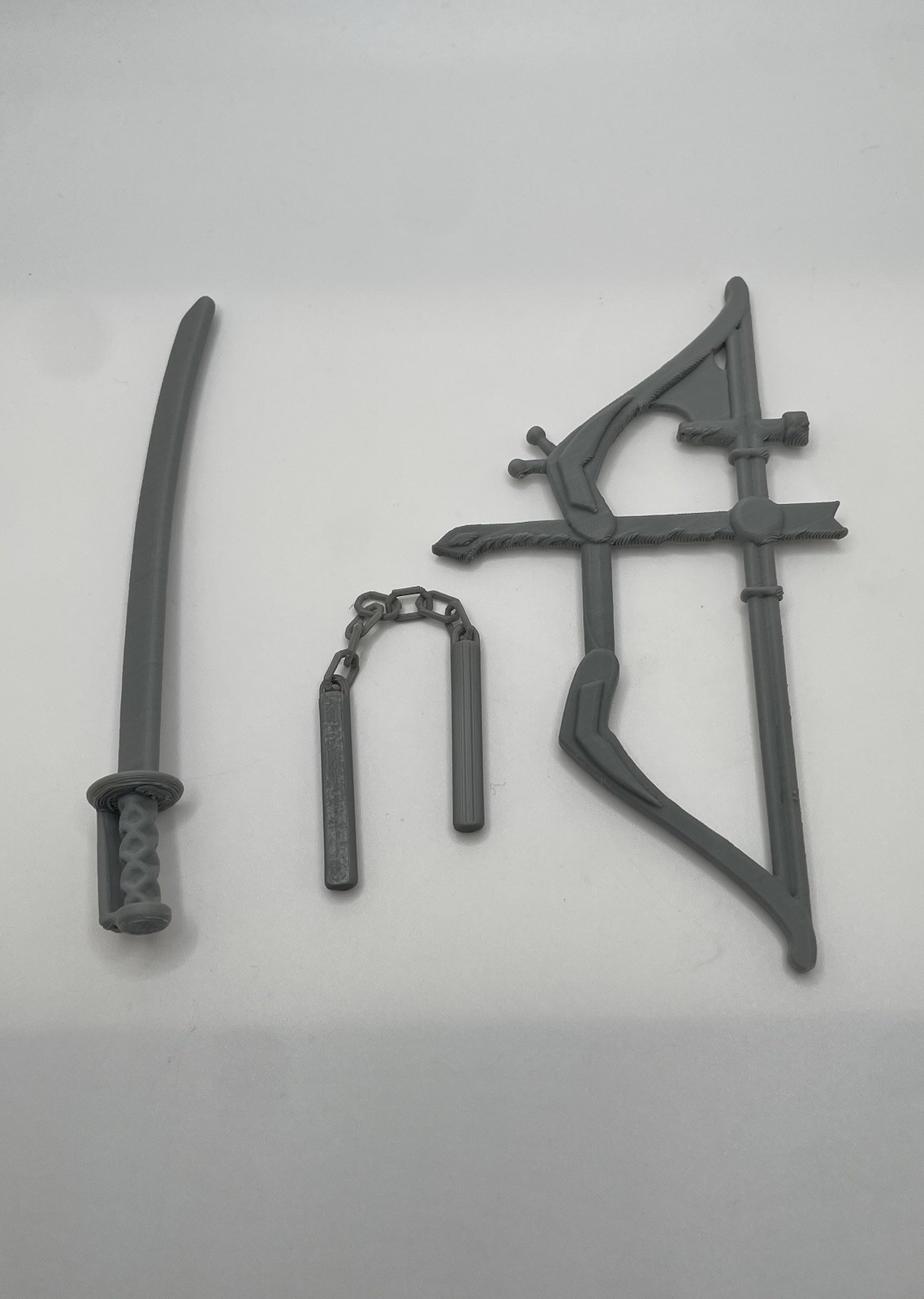 Vintage Ninjor REPRO Weapons Bow Sword Nunchucks MOTU Masters of the Universe