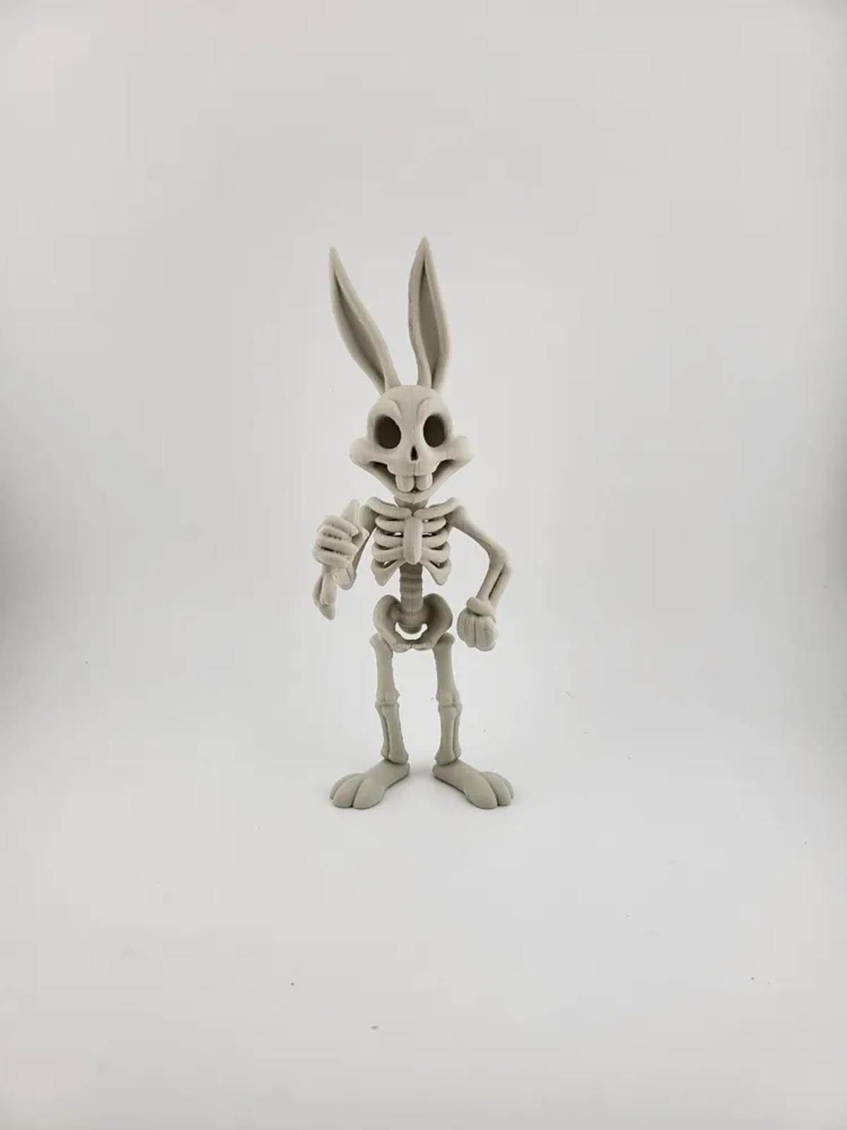 Bugs Bunny Inspired Skeleton Figure – Spooky Cartoon Horror