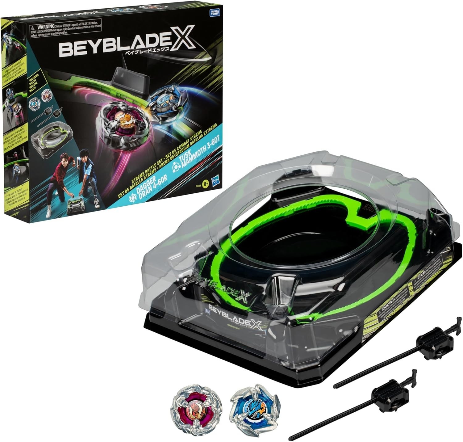 Beystadium Arena Set for Competitive Play with 2 Beyblade Tops and Launchers