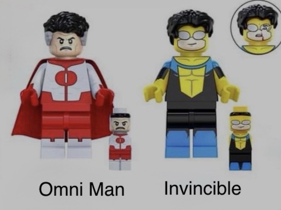 Invincible and Omni-man custom mini figures + Xtra-mini figs HOT! FREE SHIPPING!