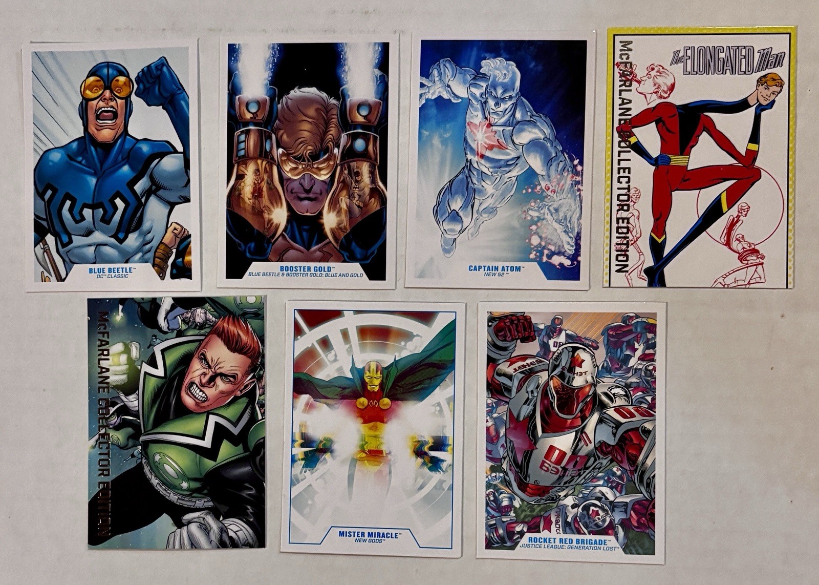 McFarlane DC Multiverse JLI MEMBER Trading Card Lot: 7 Loose Data File Cards