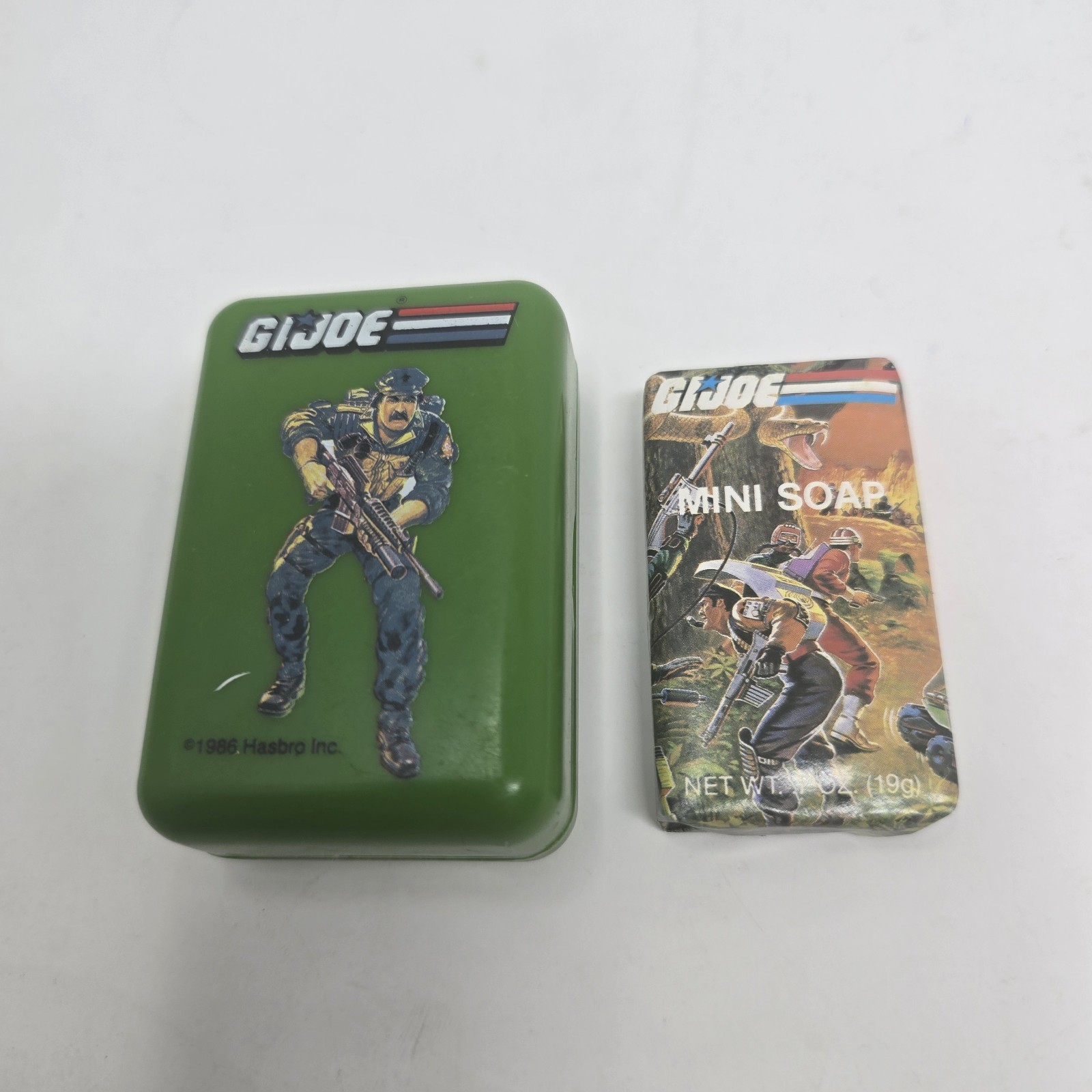 G. I. Joe 1986 Soap Dish With New Unused Mini Soap Hasbro Vintage