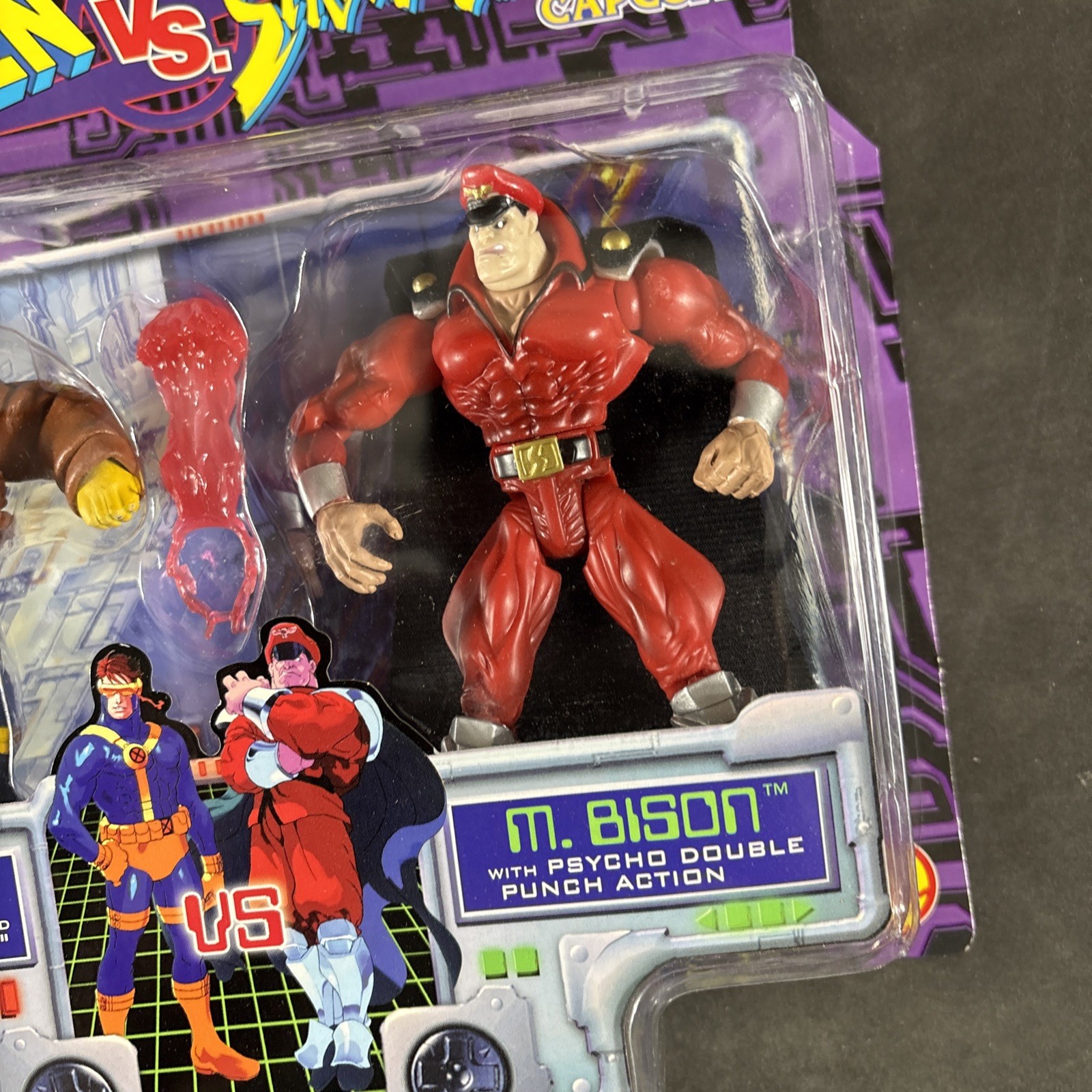 CYCLOPS VS M. BISON ACTION FIGURE STREET FIGHTER VS X-MEN MARVEL CAPCOM TOY BIZ