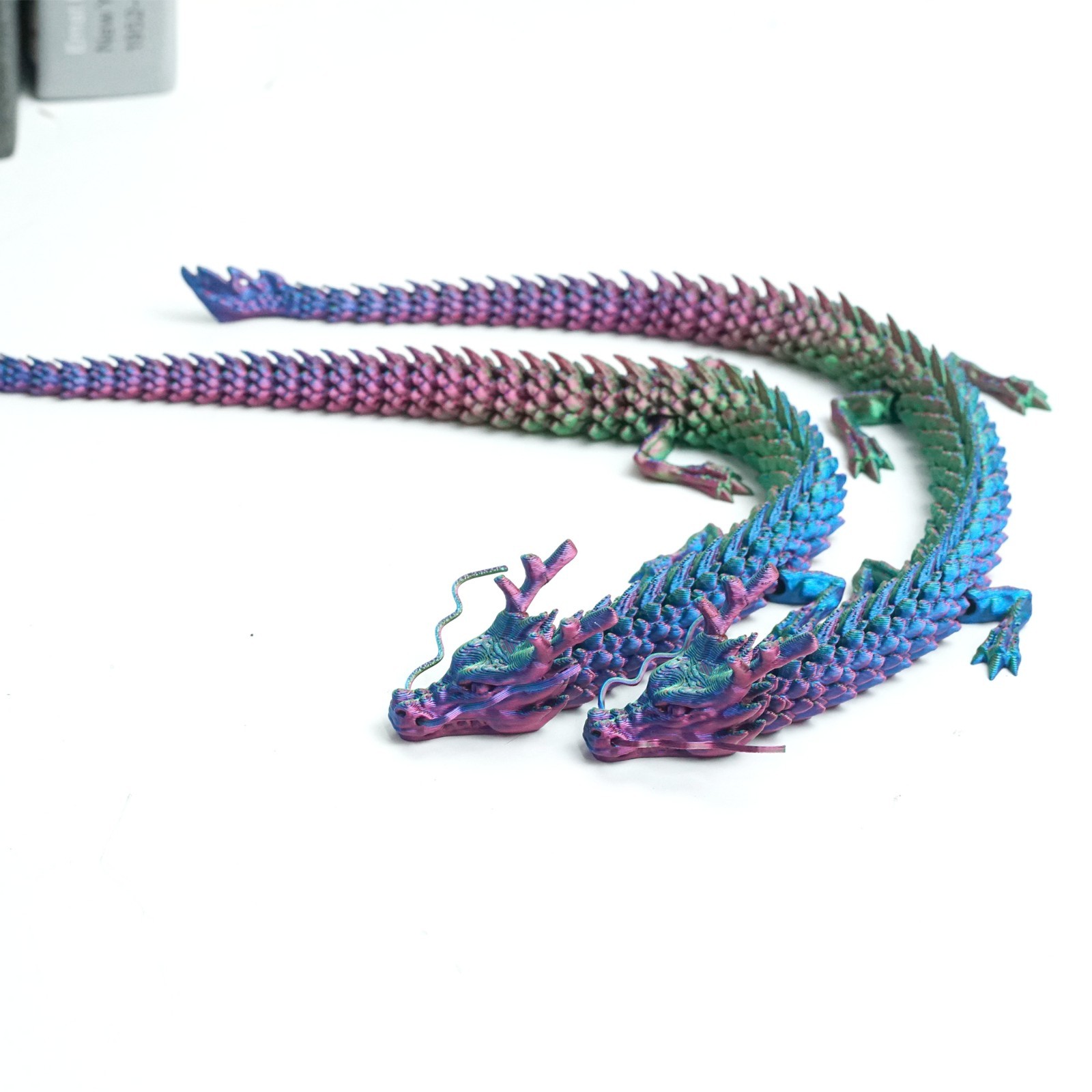 2PCS 12inch 3D Printed Dragon Model,Articulated Animals figure,Toys Home Decor